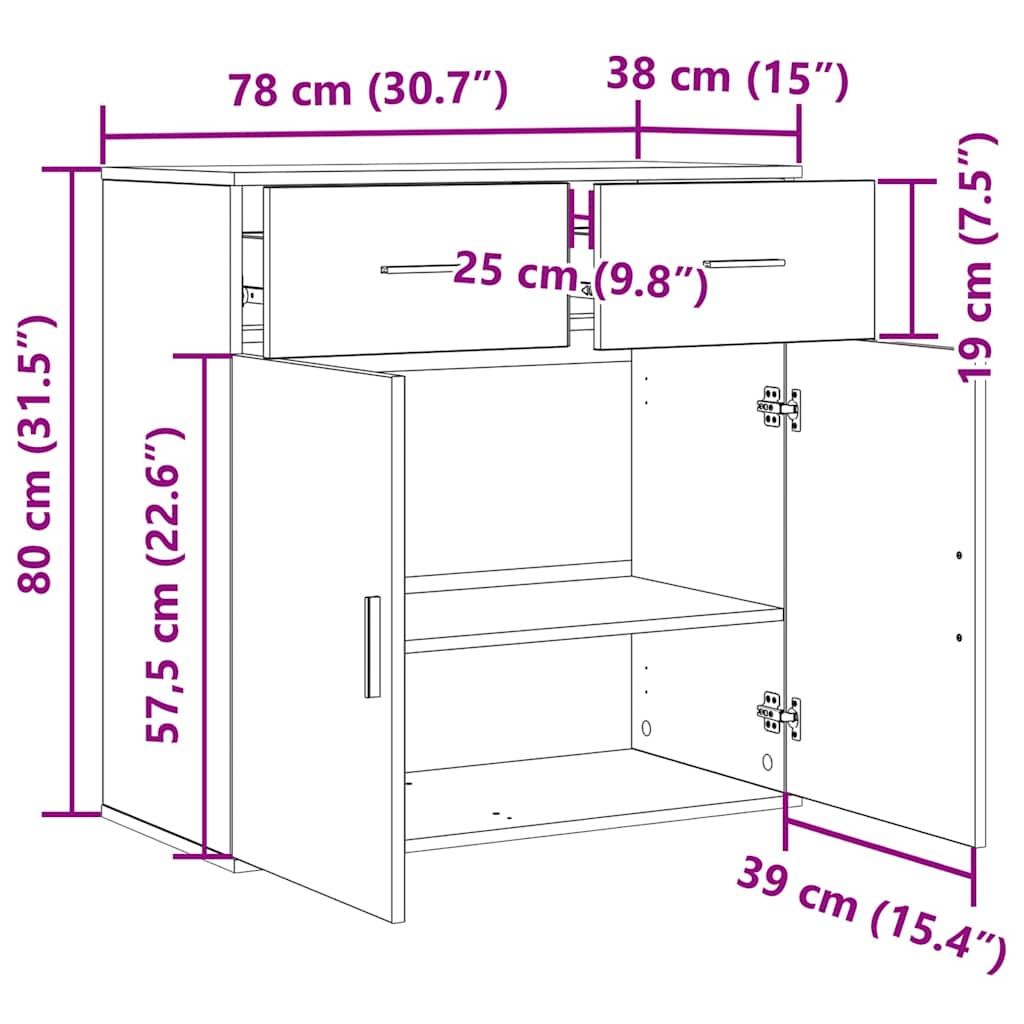 Kreveta s ladicama Crni hrast 78 x 38 x 80 cm Konstruirano drvo