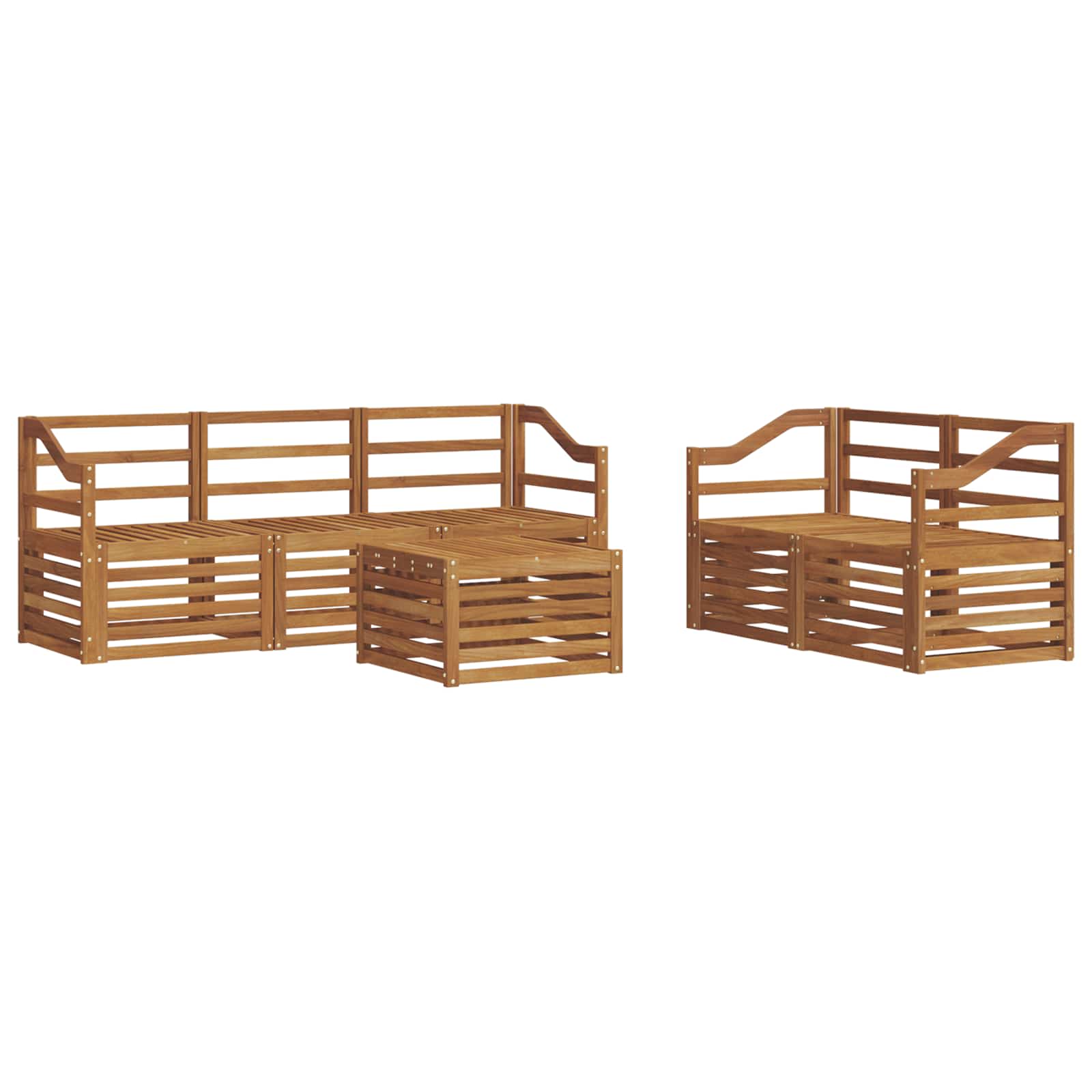 Setovi sofa 6 pcs Prirodna Čvrsto drvo akacije