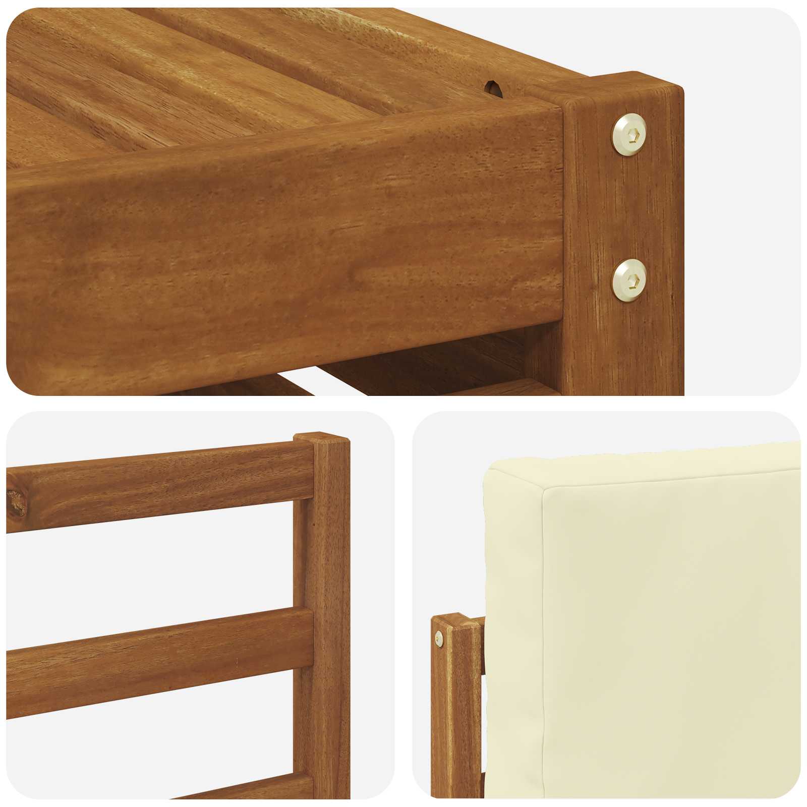 Set vanjskih sofa 7 pcs Prirodna i krem Čvrsto drvo akacije