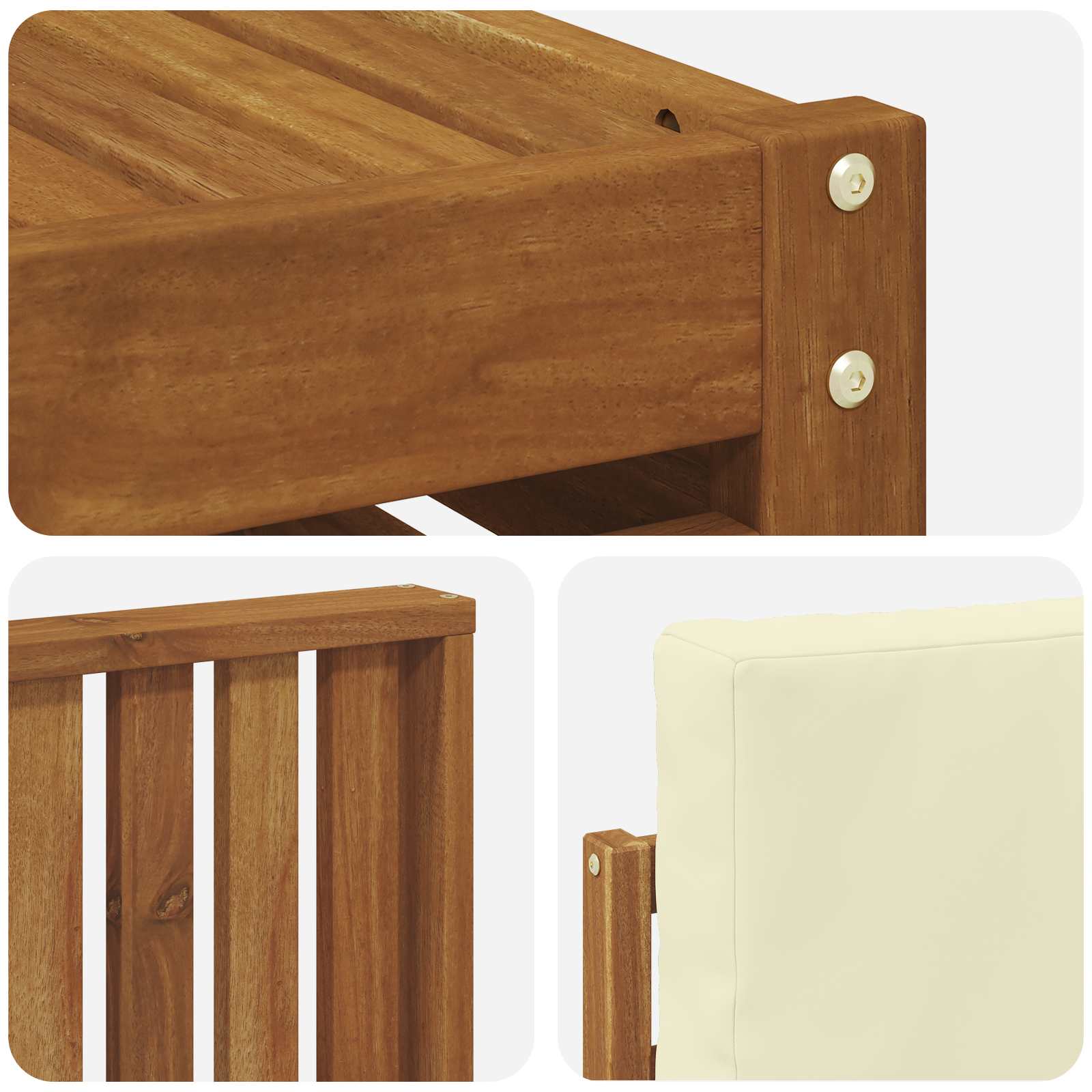 Set vanjskih sofa 7 pcs Prirodna i krem Čvrsto drvo akacije