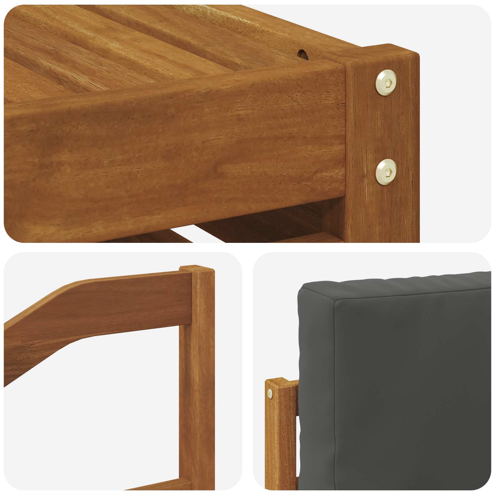 Set vanjskih sofa 7 pcs Prirodna i antracit Čvrsto drvo akacije