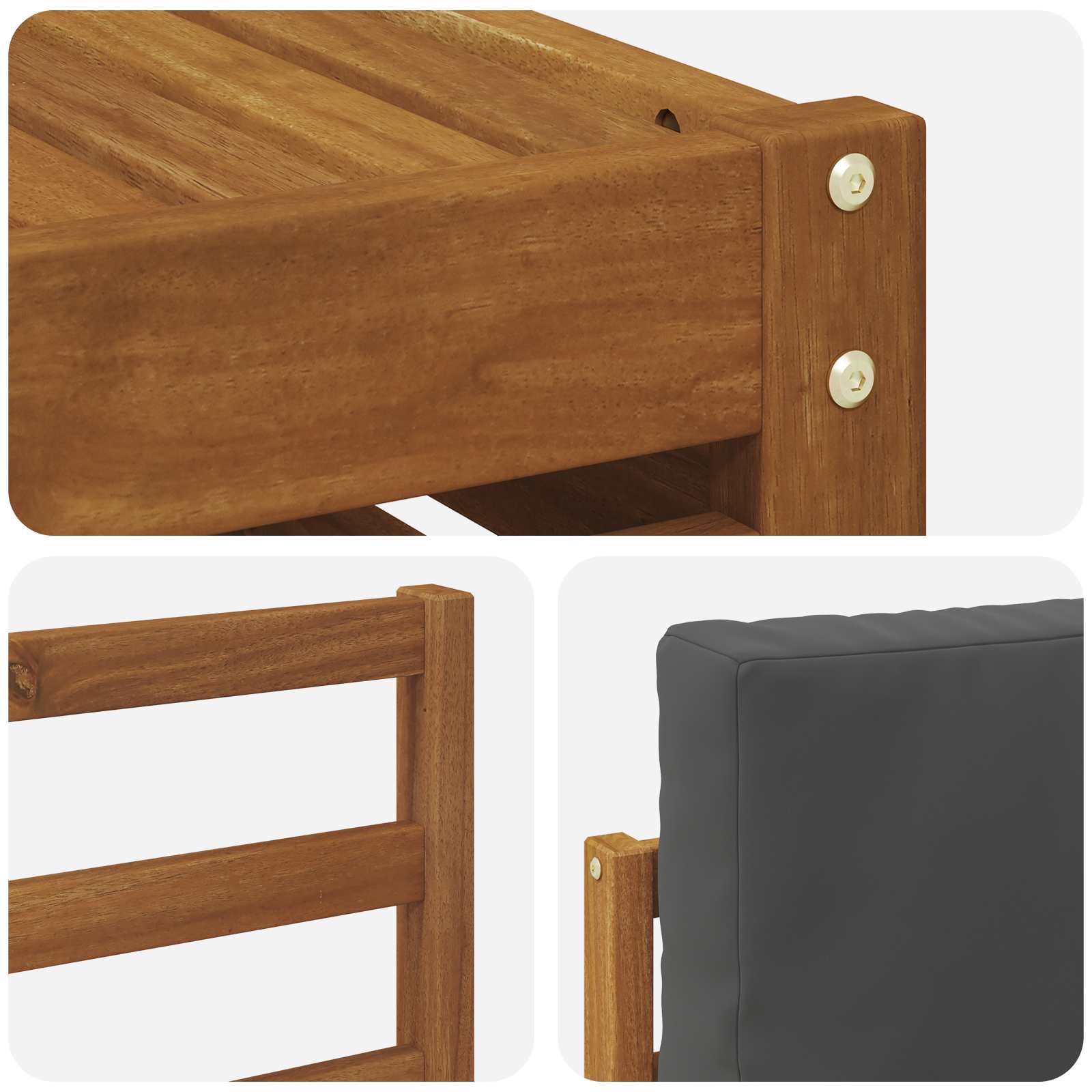 Set vanjskih sofa 7 pcs Prirodna i antracit Čvrsto drvo akacije