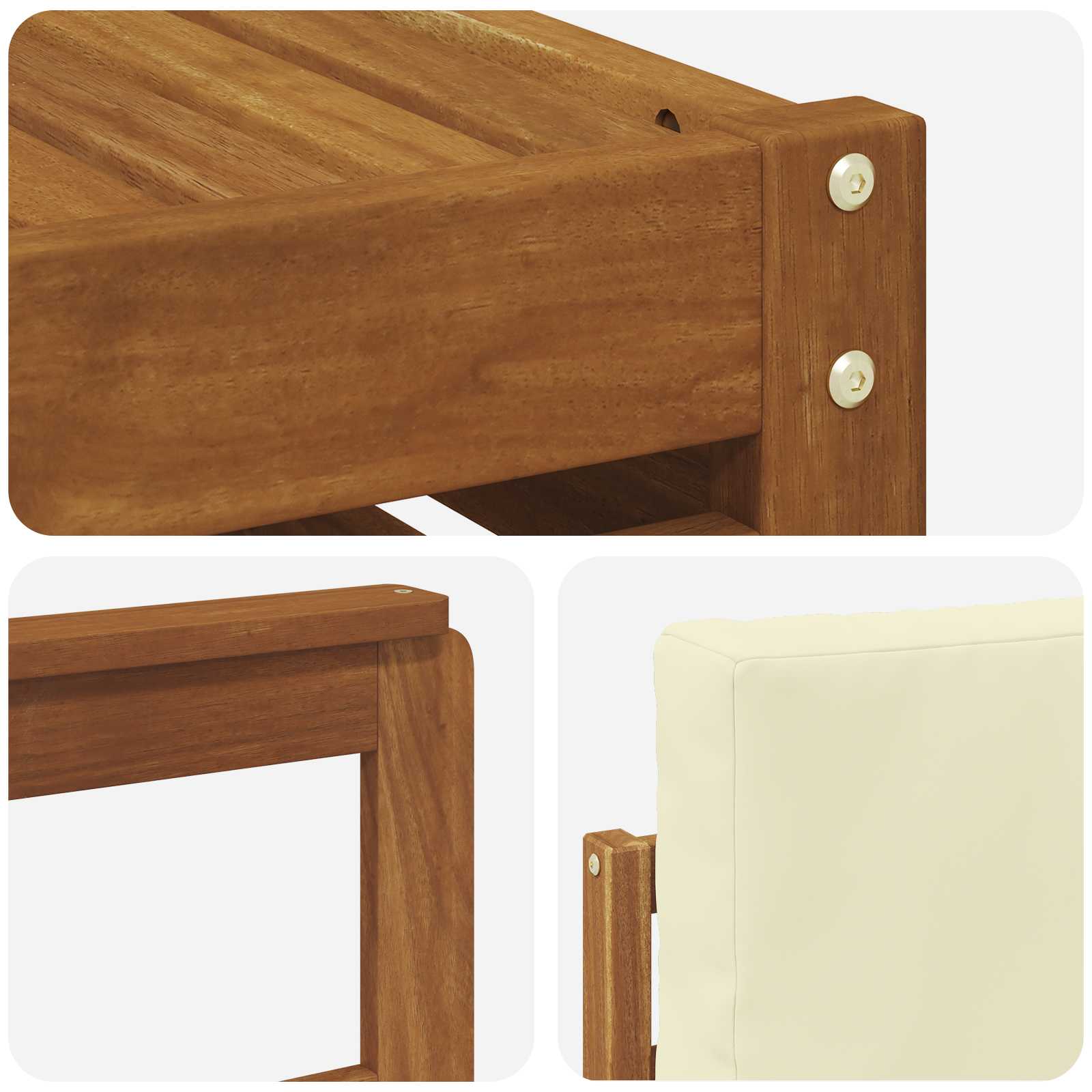 Set vanjskih sofa 7 pcs Prirodna i krem Čvrsto drvo akacije