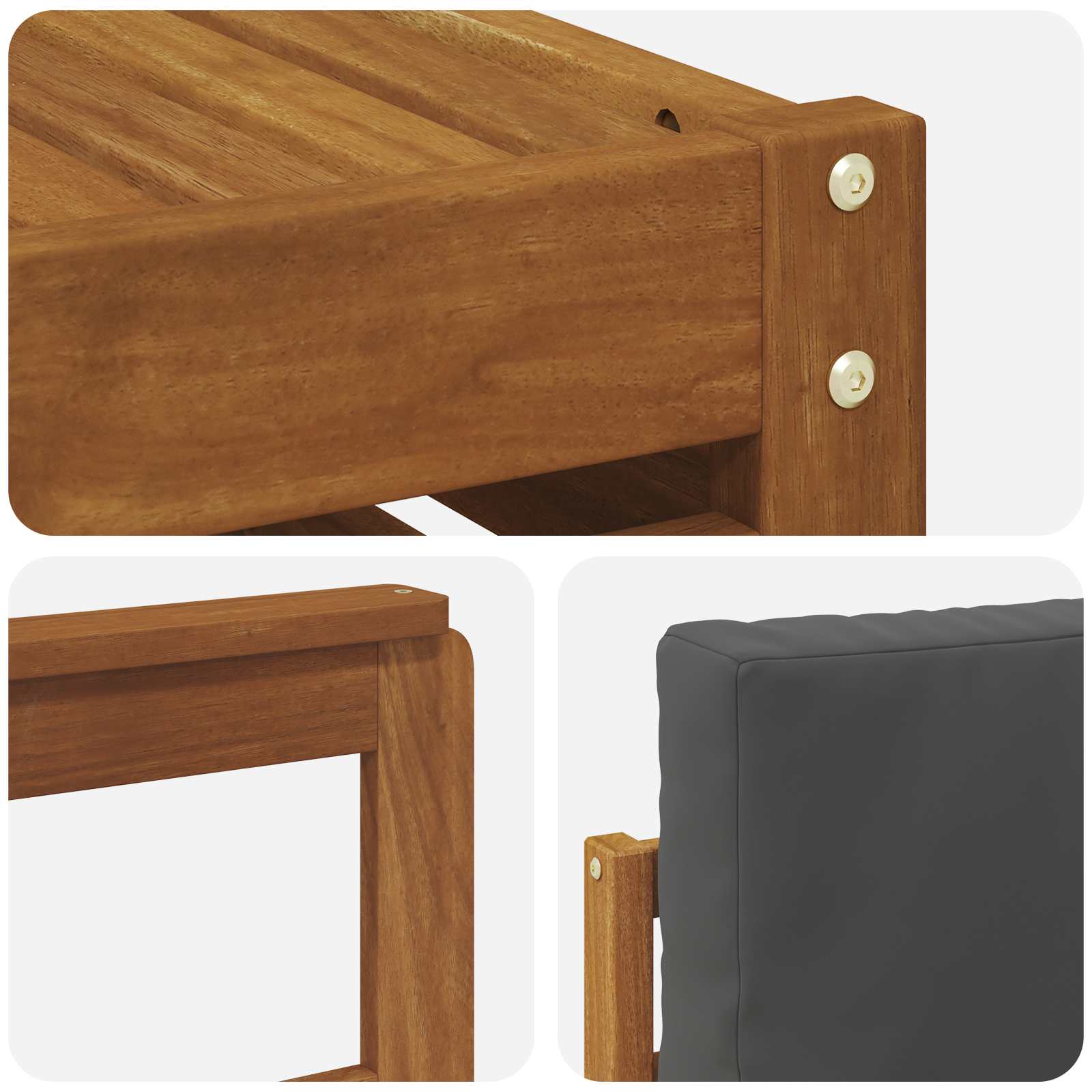 Set vanjskih sofa 7 pcs Prirodna i antracit Čvrsto drvo akacije