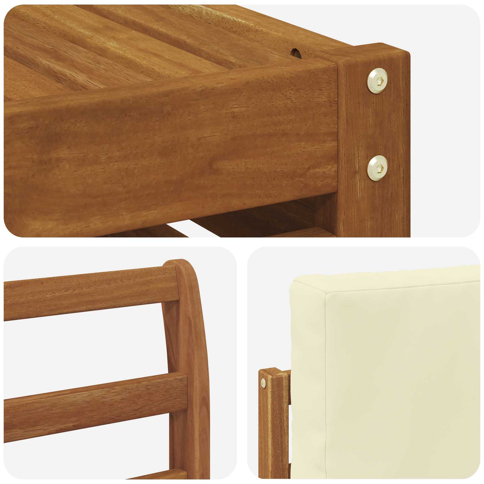 Set vanjskih sofa 7 pcs Prirodna i krem Čvrsto drvo akacije