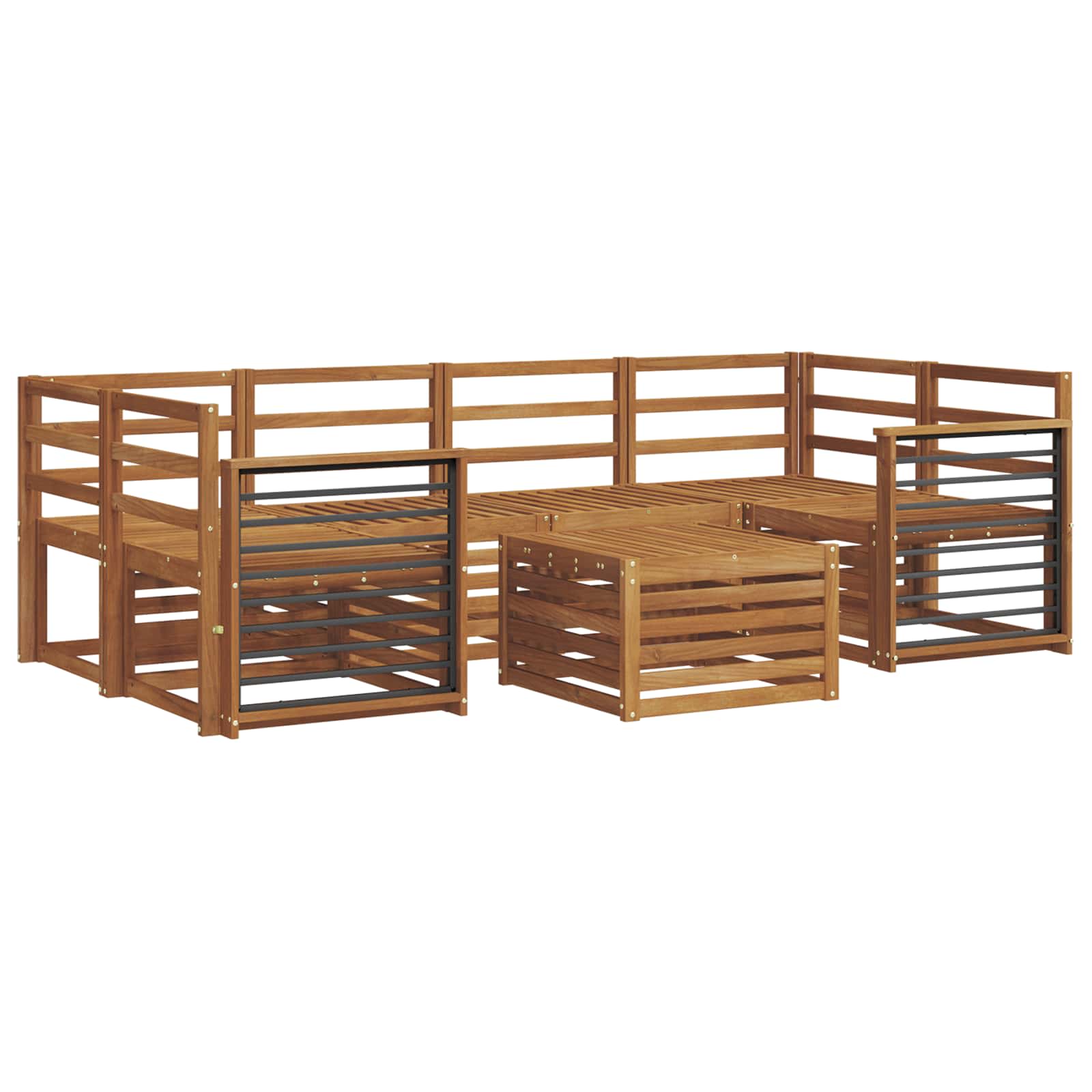 Setovi sofa 7 pcs Prirodna Čvrsto drvo akacije