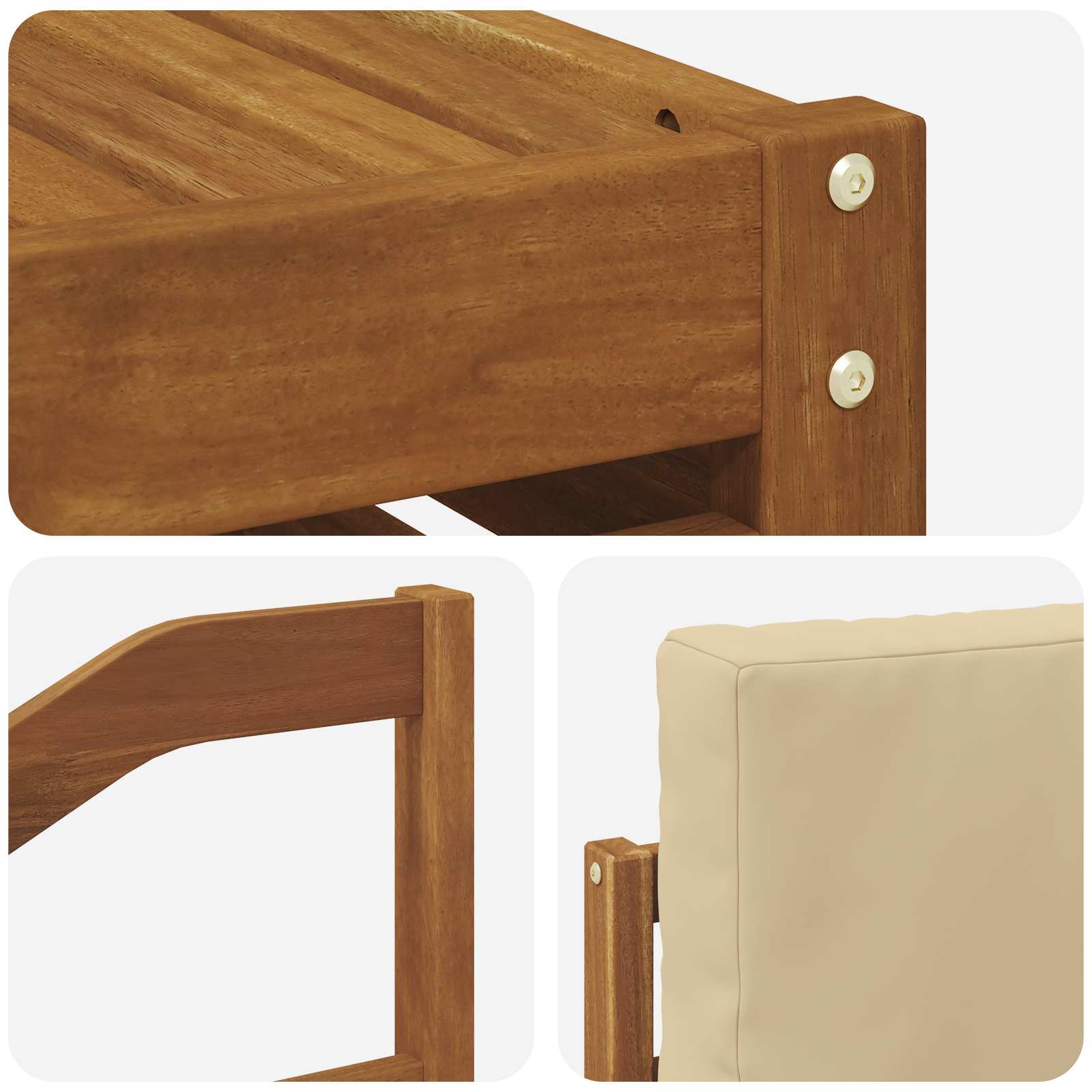 Set vanjskih sofa 7 pcs Prirodna i bež Čvrsto drvo akacije