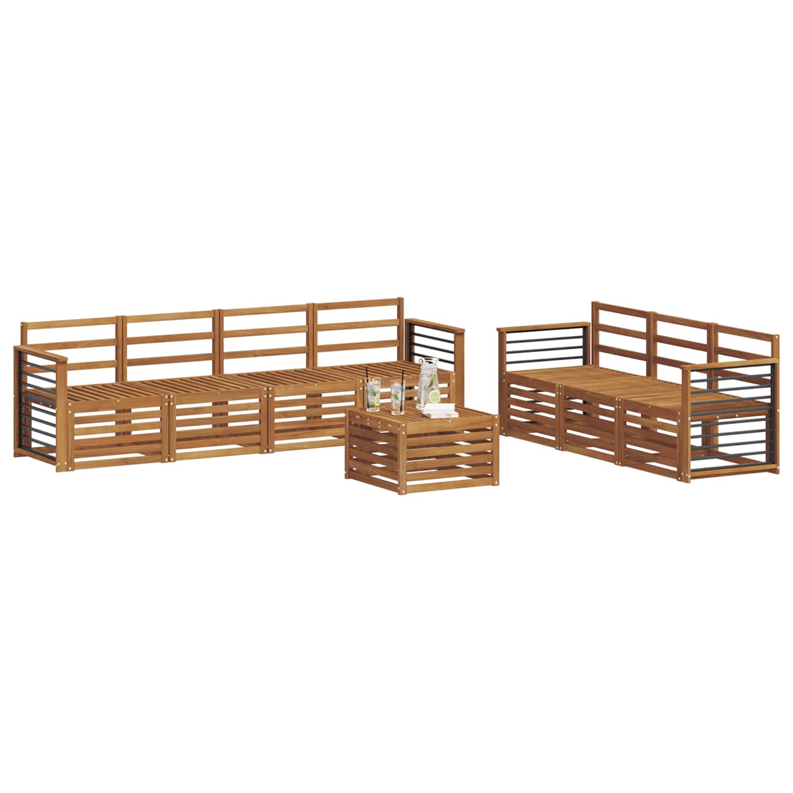 Setovi sofa 8 pcs Prirodna Čvrsto drvo akacije