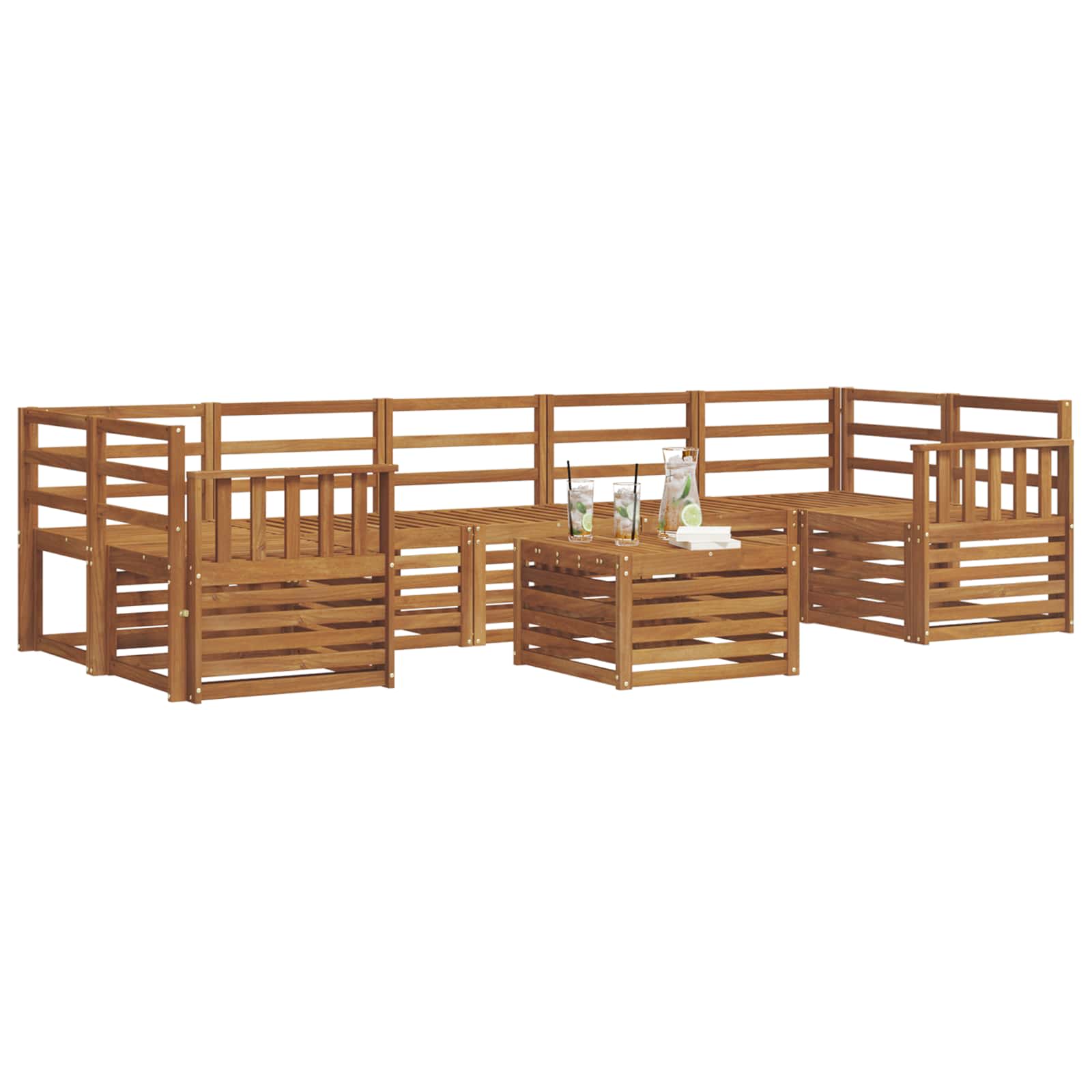 Setovi sofa 8 pcs Prirodna Čvrsto drvo akacije