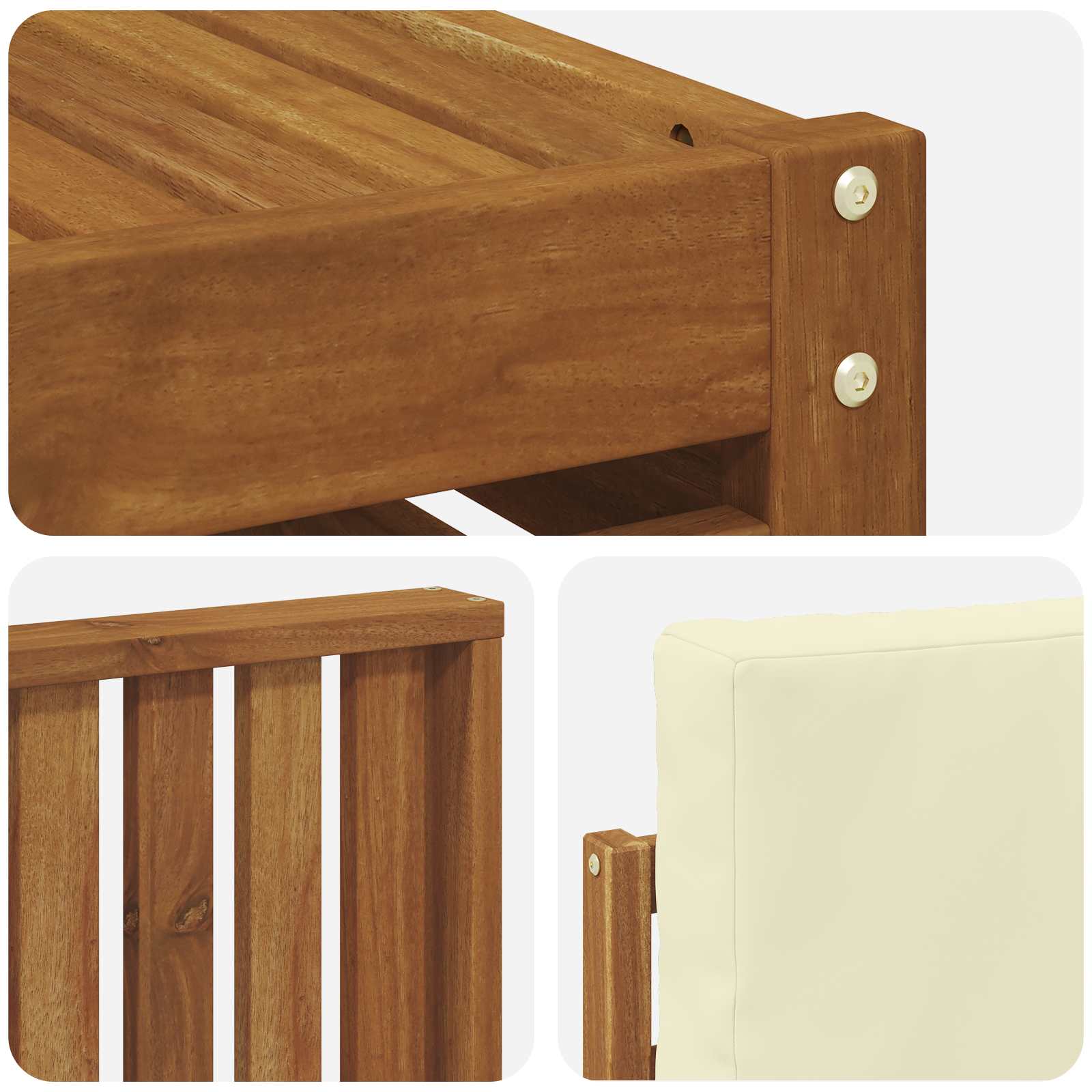 Set vanjskih sofa 8 pcs Prirodna i krem Čvrsto drvo akacije