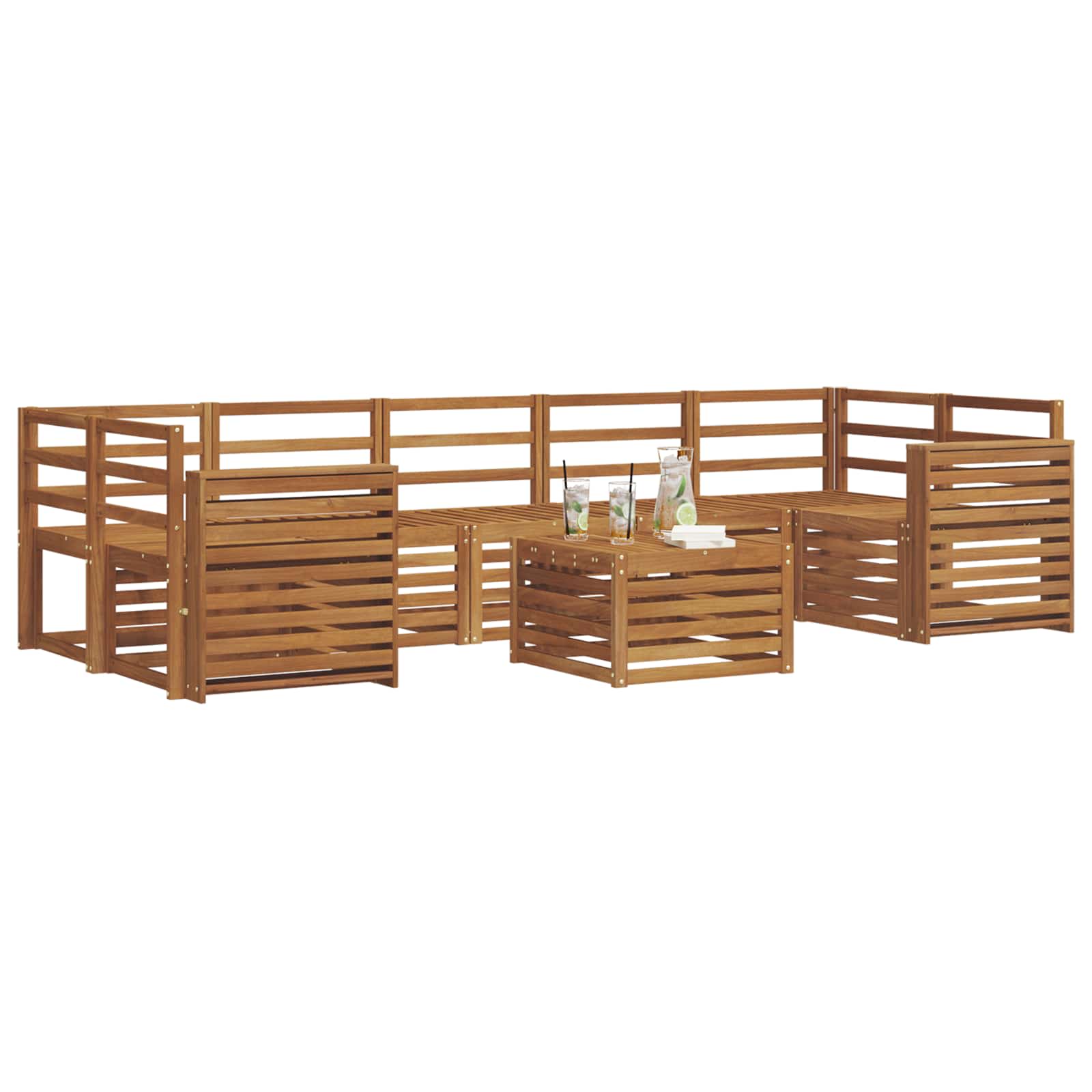 Setovi sofa 8 pcs Prirodna Čvrsto drvo akacije