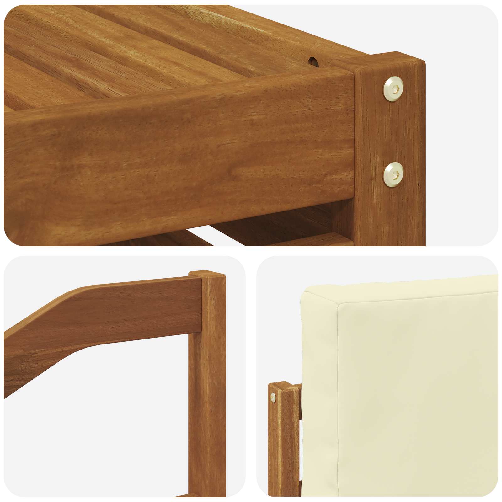 Set vanjskih sofa 8 pcs Prirodna i krem Čvrsto drvo akacije