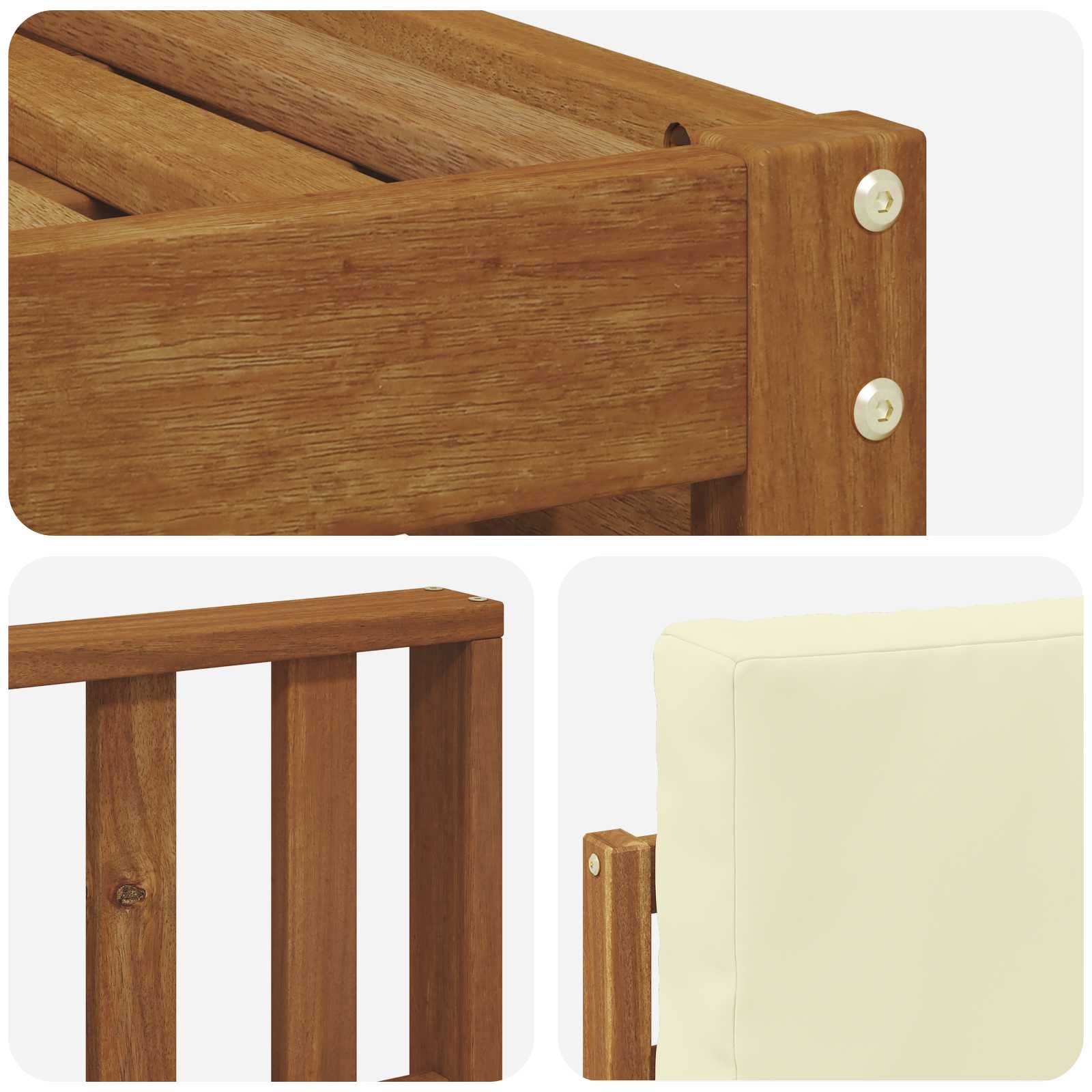 Setovi sofa 9 pcs Prirodna i krem Čvrsto drvo akacije