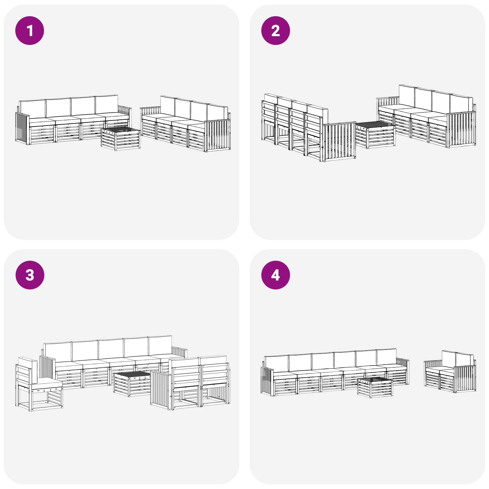 Setovi sofa 9 pcs Prirodna i krem Čvrsto drvo akacije