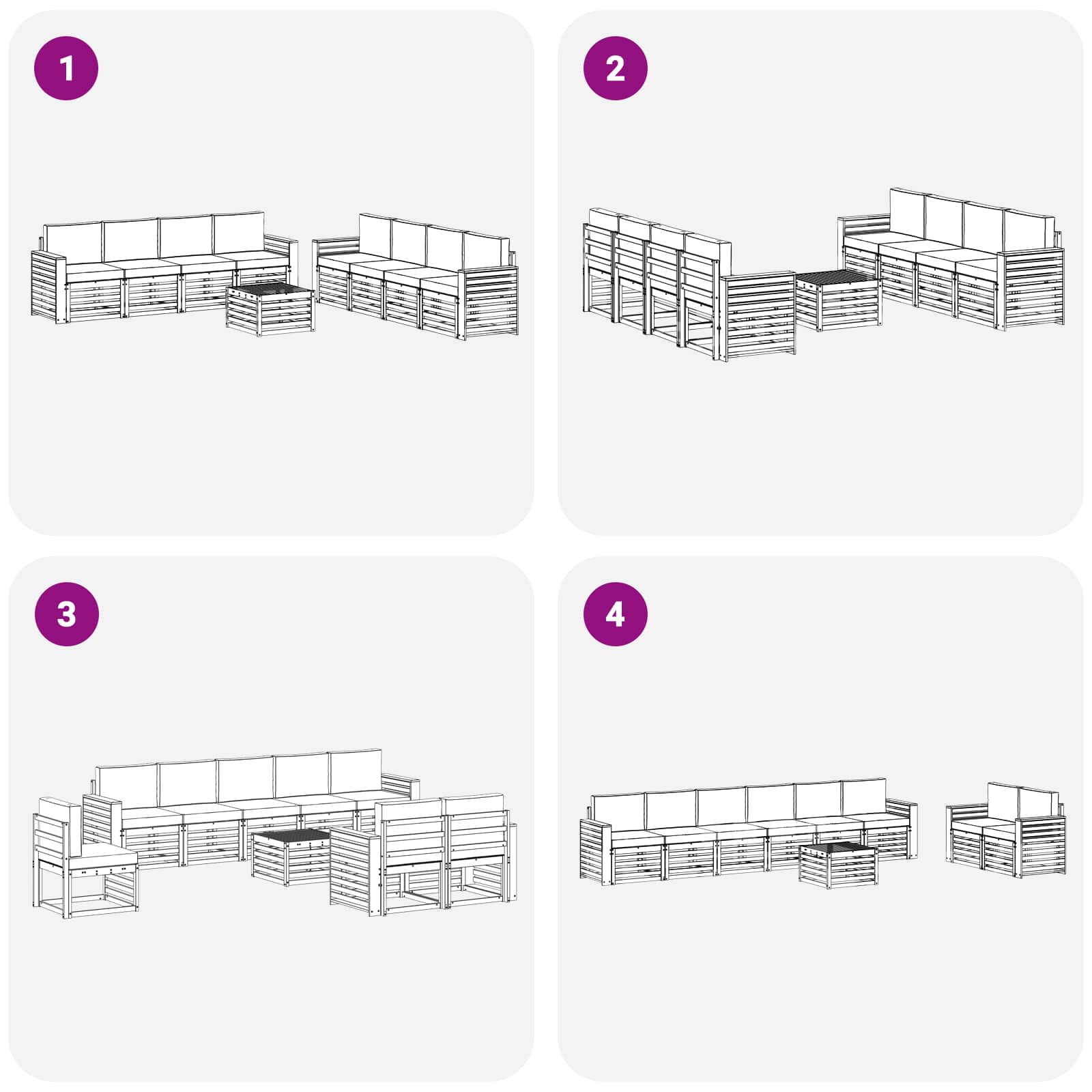 Setovi sofa 9 pcs Prirodna i krem Čvrsto drvo akacije