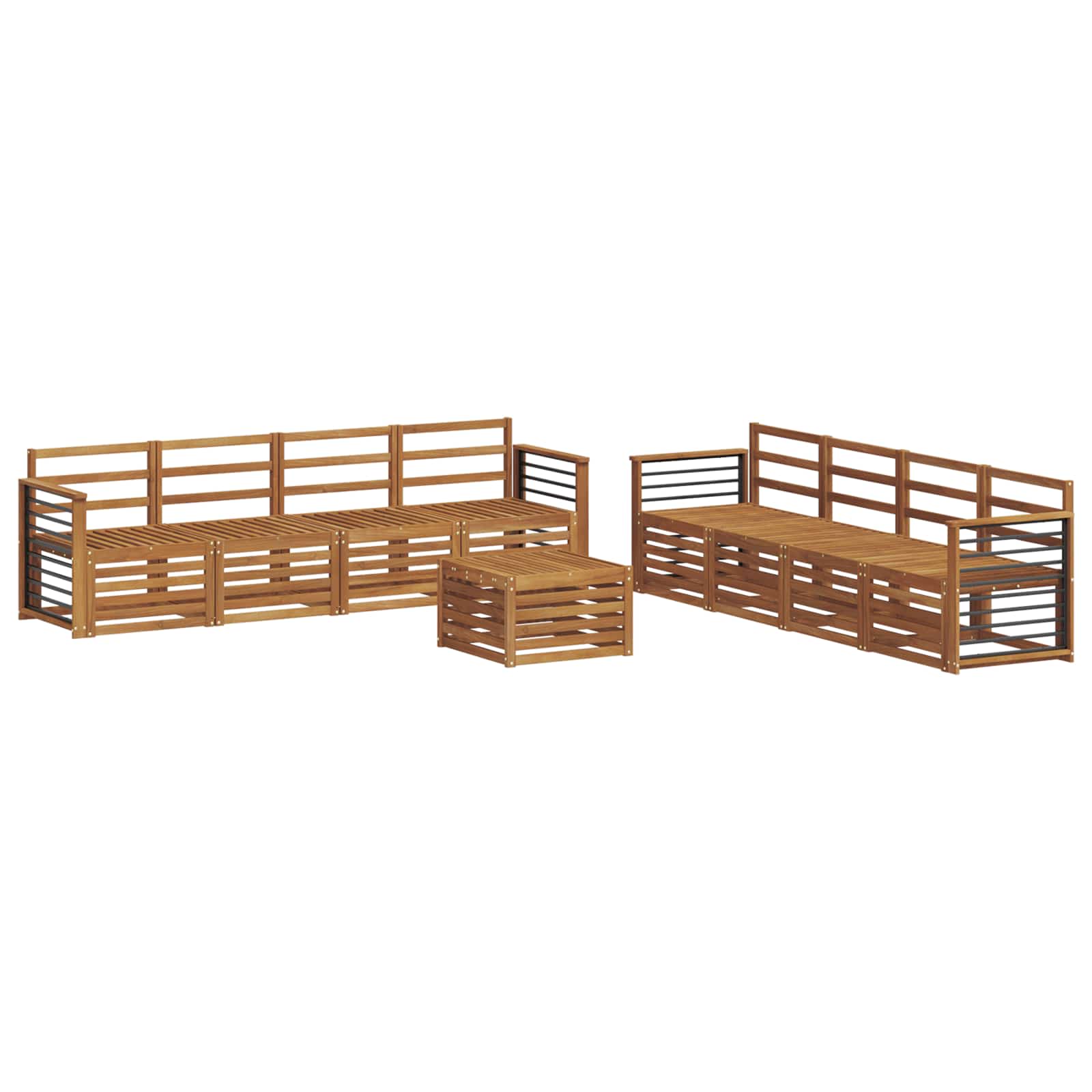 Setovi sofa 9 pcs Prirodna Čvrsto drvo akacije