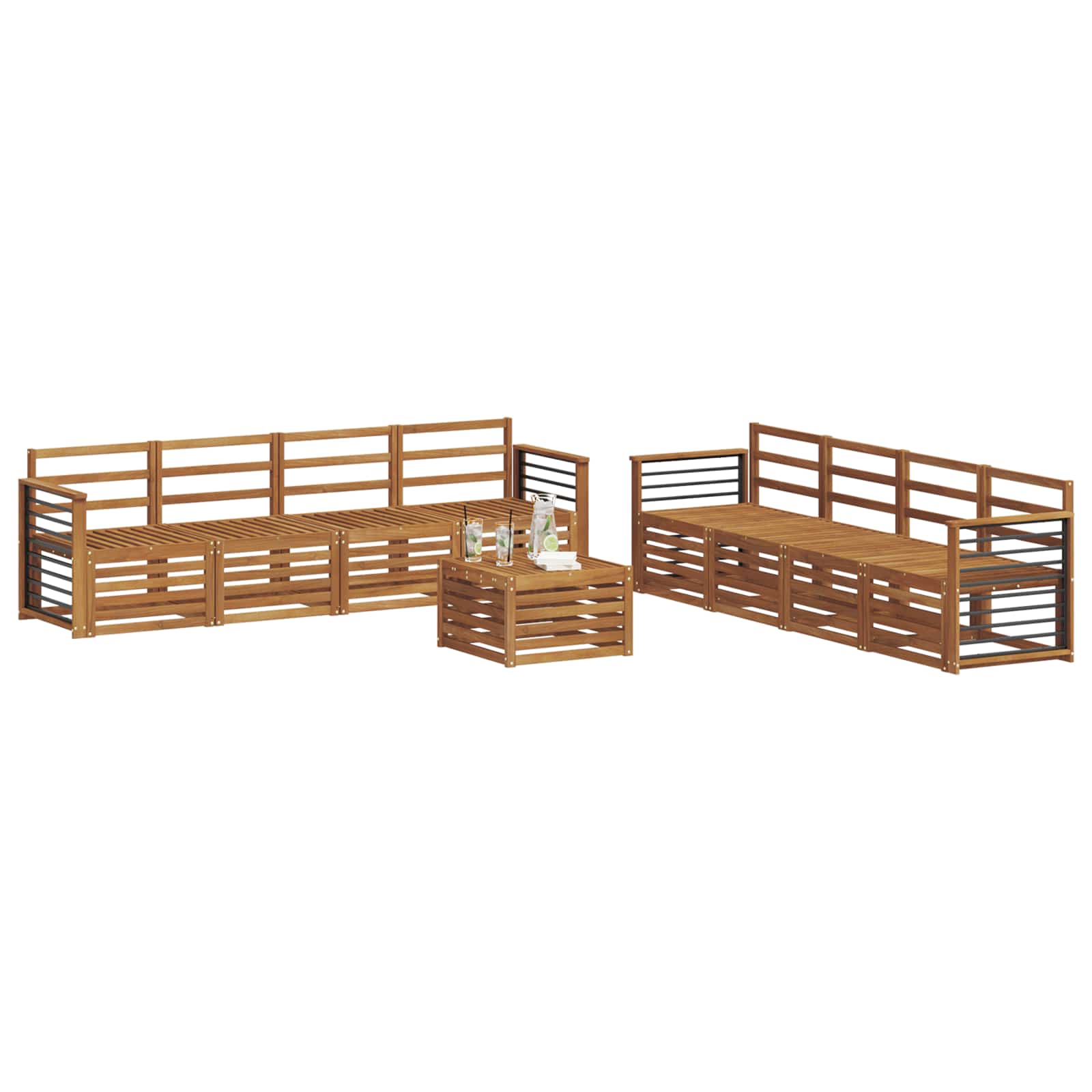 Setovi sofa 9 pcs Prirodna Čvrsto drvo akacije