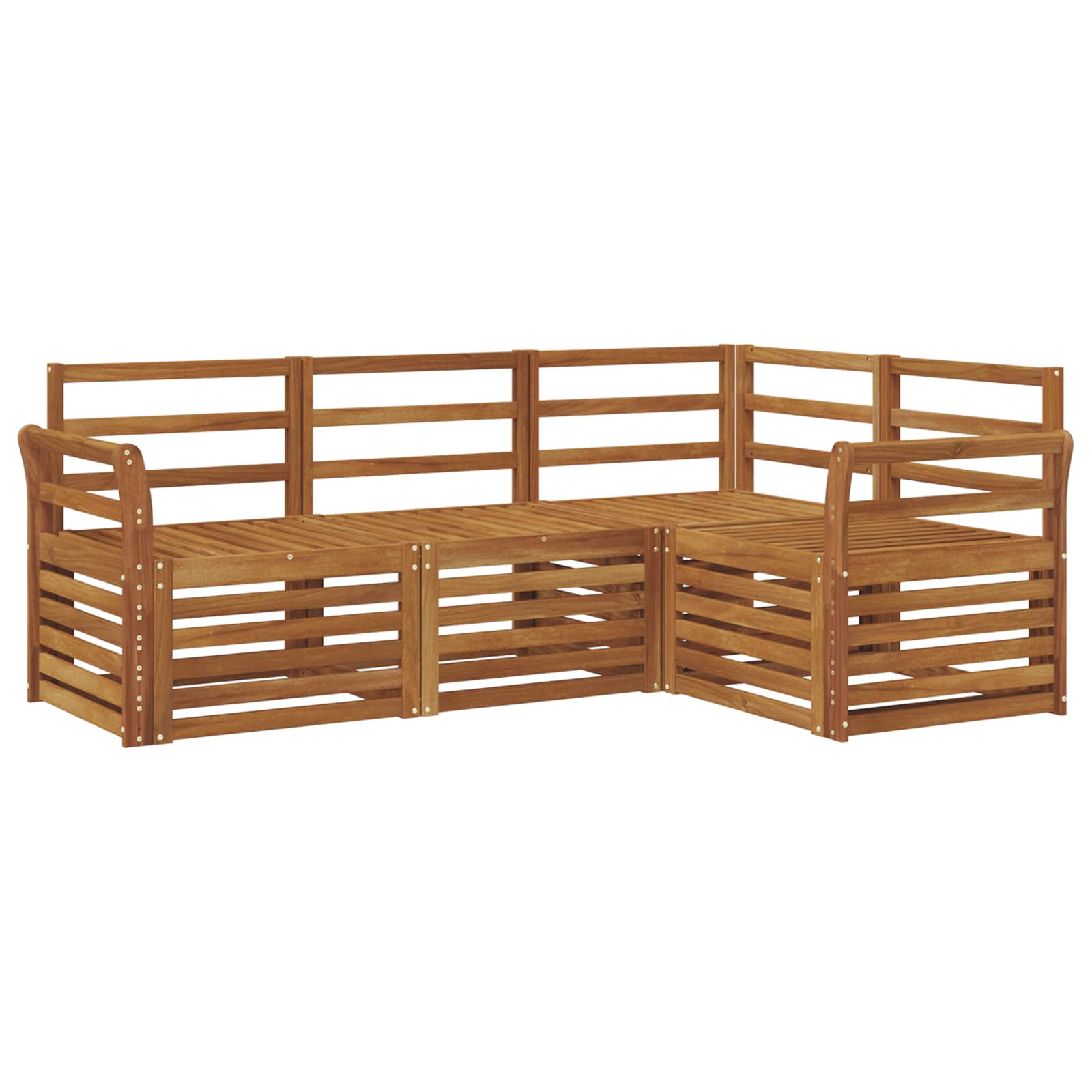 Setovi sofa 4 pcs Prirodna Čvrsto drvo akacije