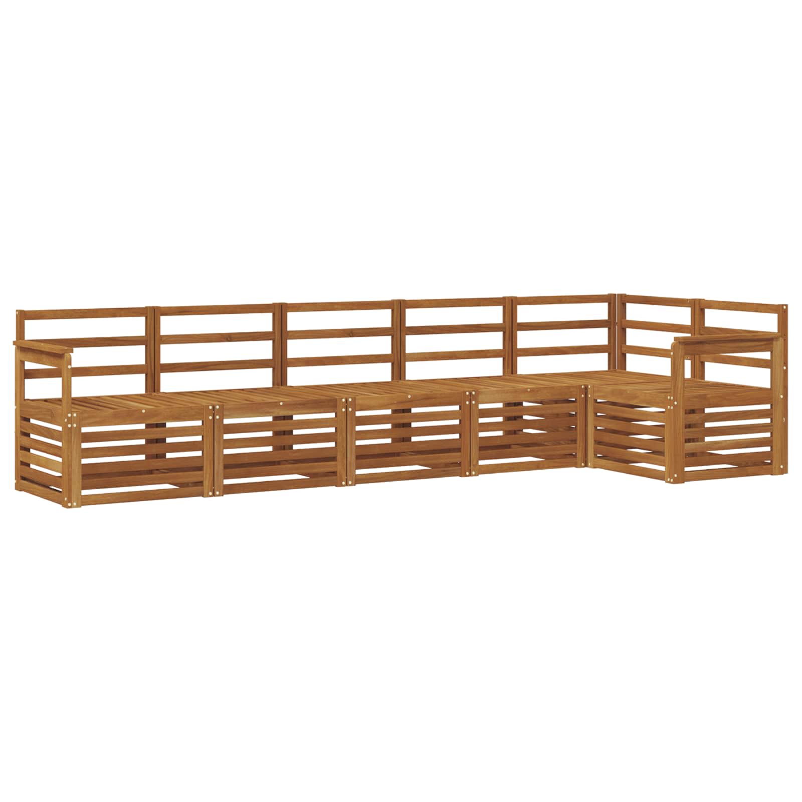 Sekcijska garnitura 6 pcs Prirodna Čvrsto drvo akacije