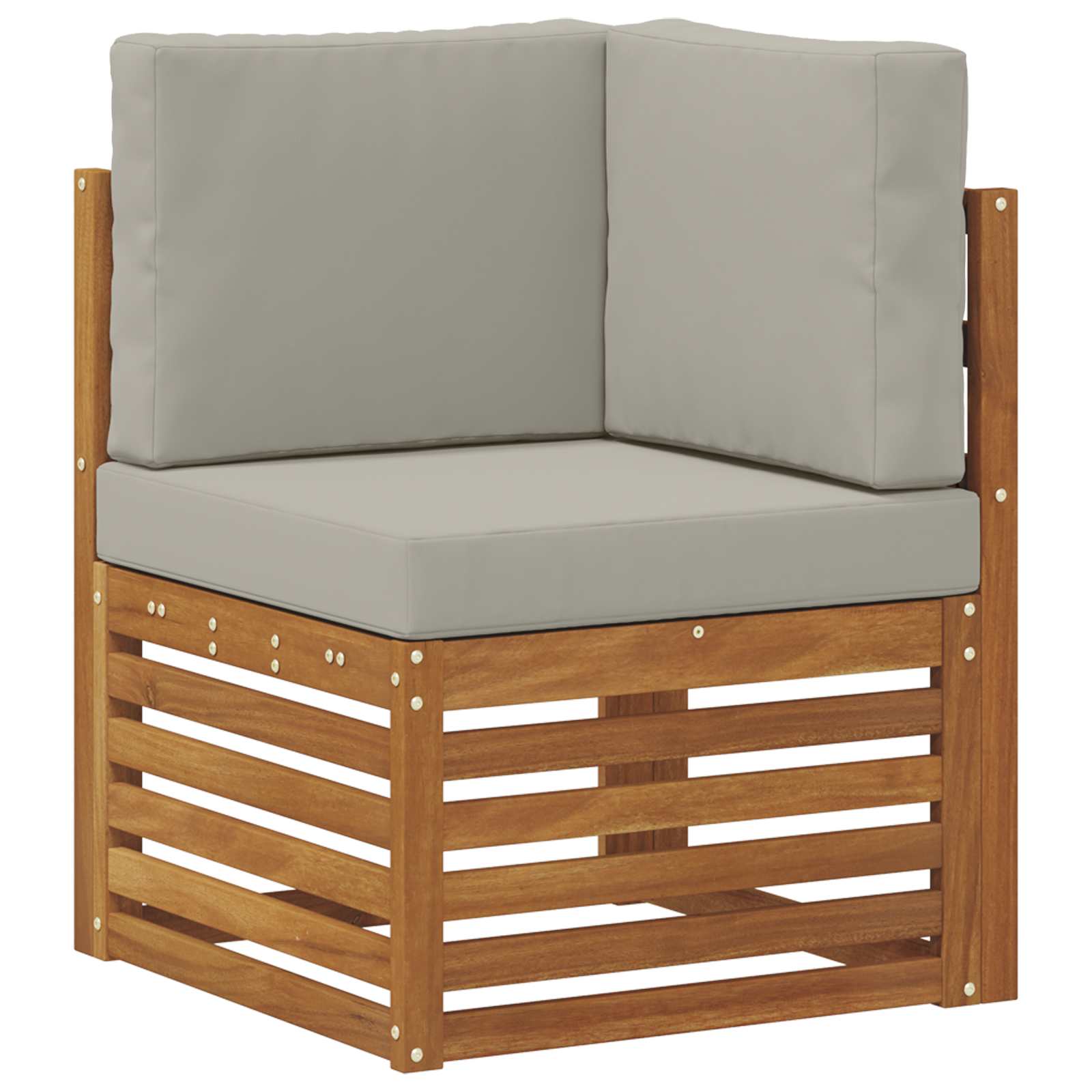 Sekcijska garnitura s jastukom 6 pcs Prirodna i svijetlo siva