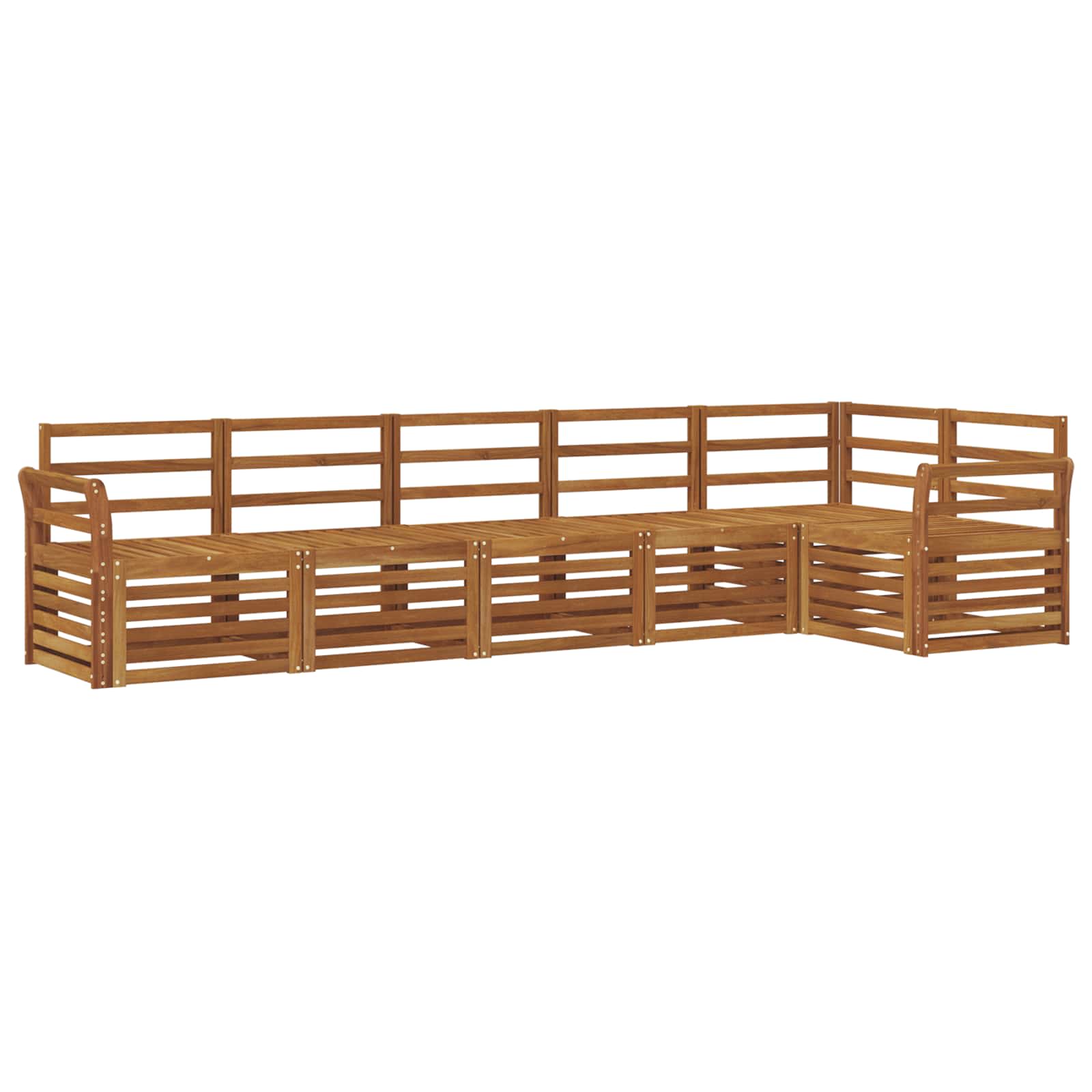 Sekcijska garnitura 6 pcs Prirodna Čvrsto drvo akacije