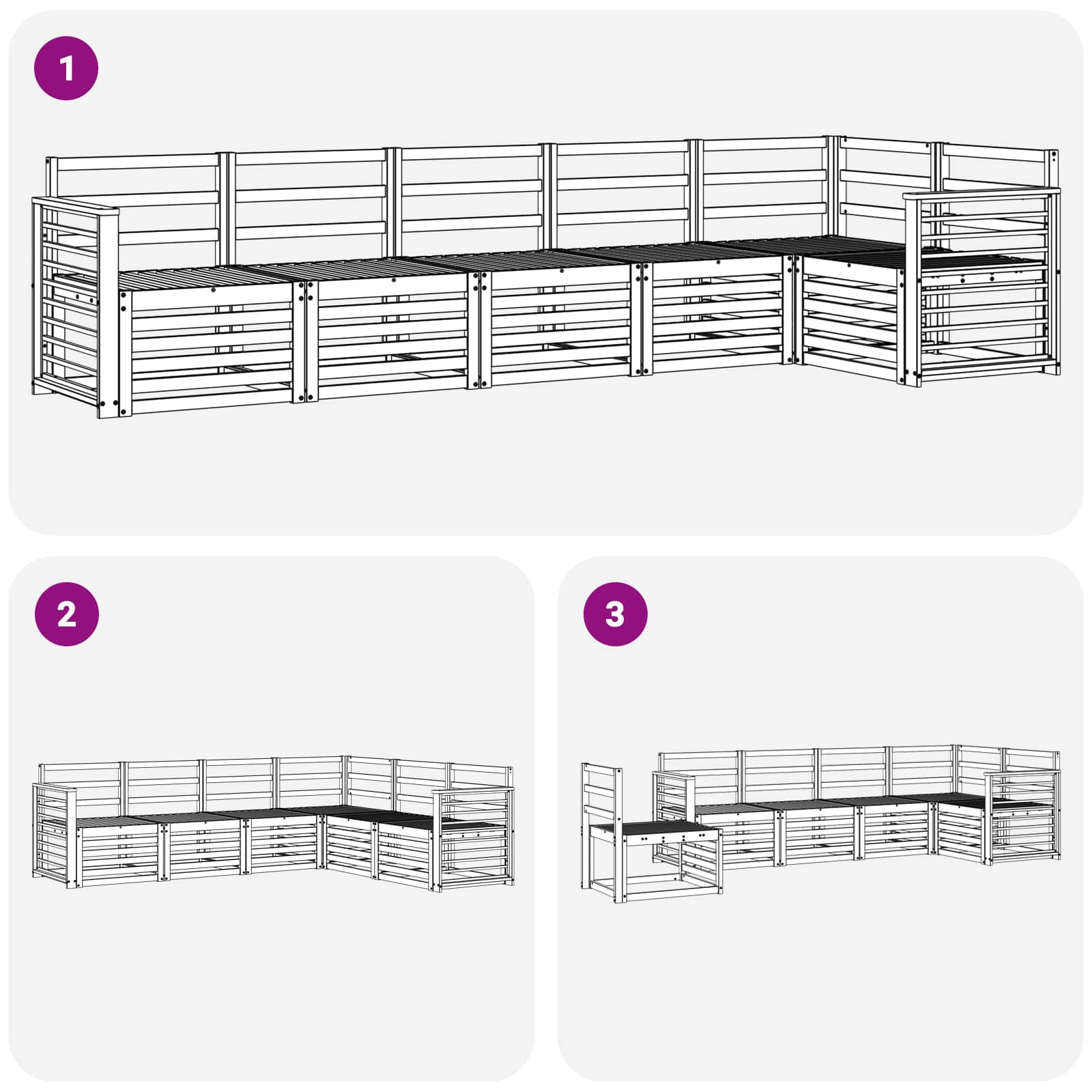 Setovi sofa 6 pcs Prirodna Čvrsto drvo akacije