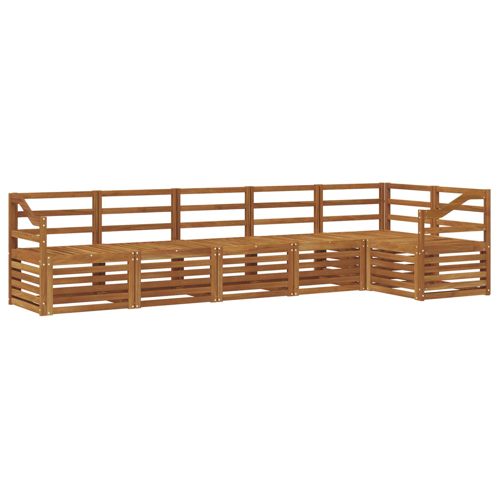 Sekcijska garnitura 6 pcs Prirodna Čvrsto drvo akacije
