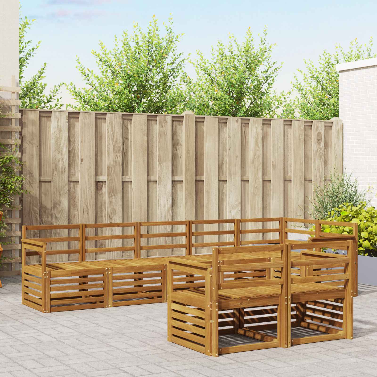 Setovi sofa 8 pcs Prirodna Čvrsto drvo akacije