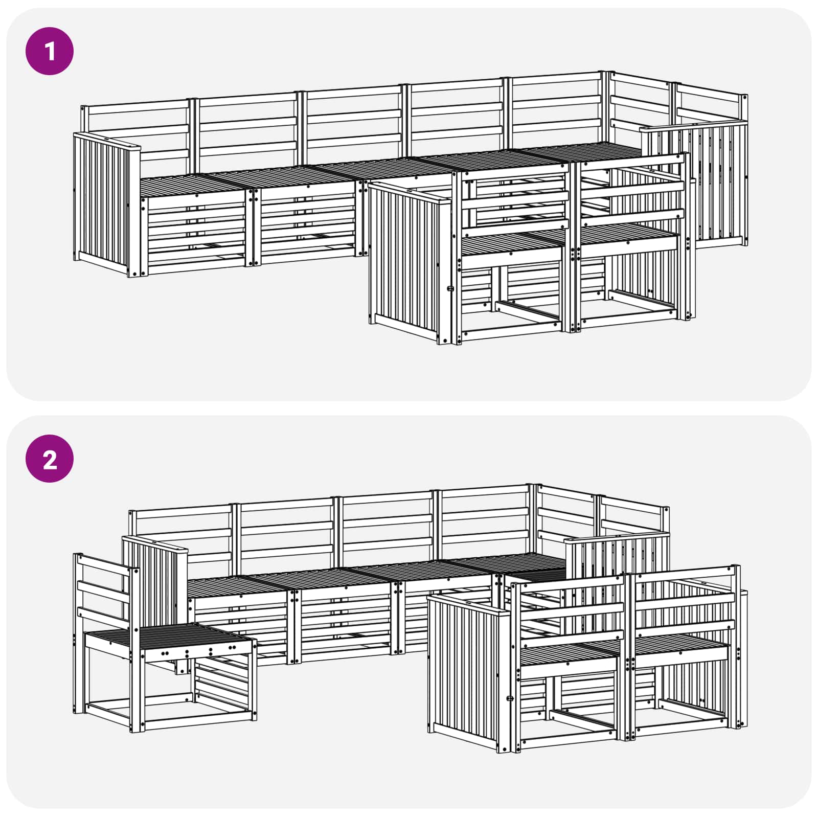 Setovi sofa 8 pcs Prirodna Čvrsto drvo akacije
