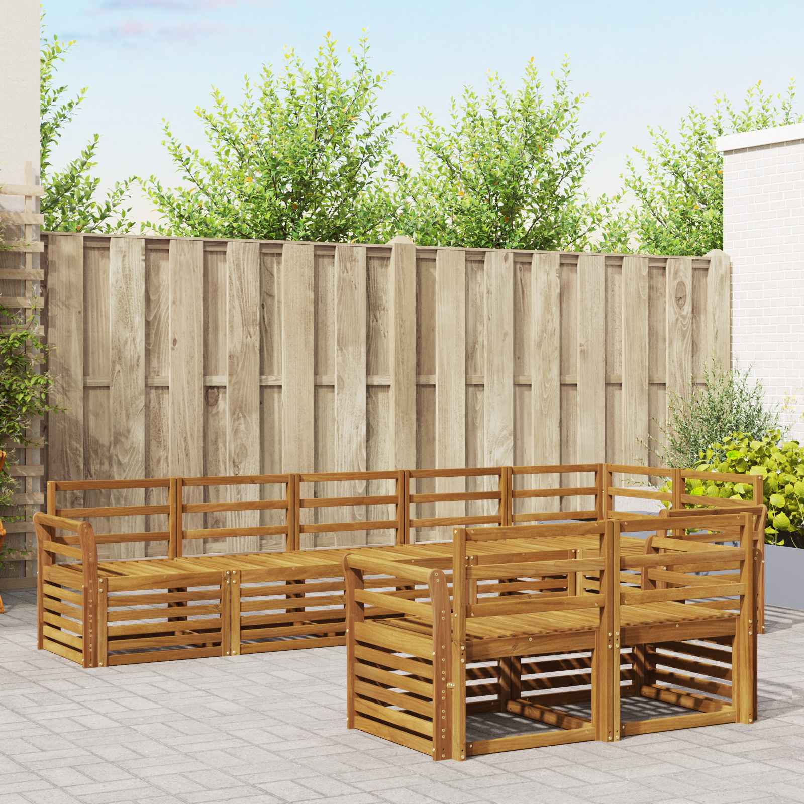Setovi sofa 8 pcs Prirodna Čvrsto drvo akacije