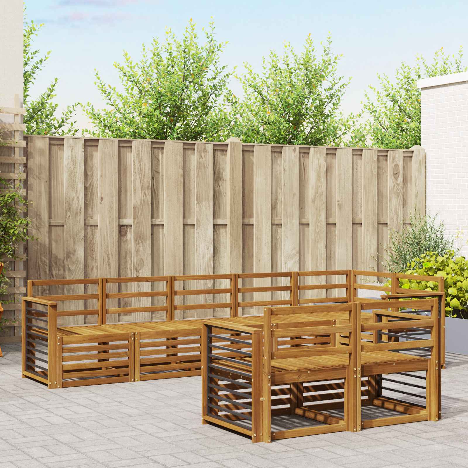 Setovi sofa 8 pcs Prirodna Čvrsto drvo akacije