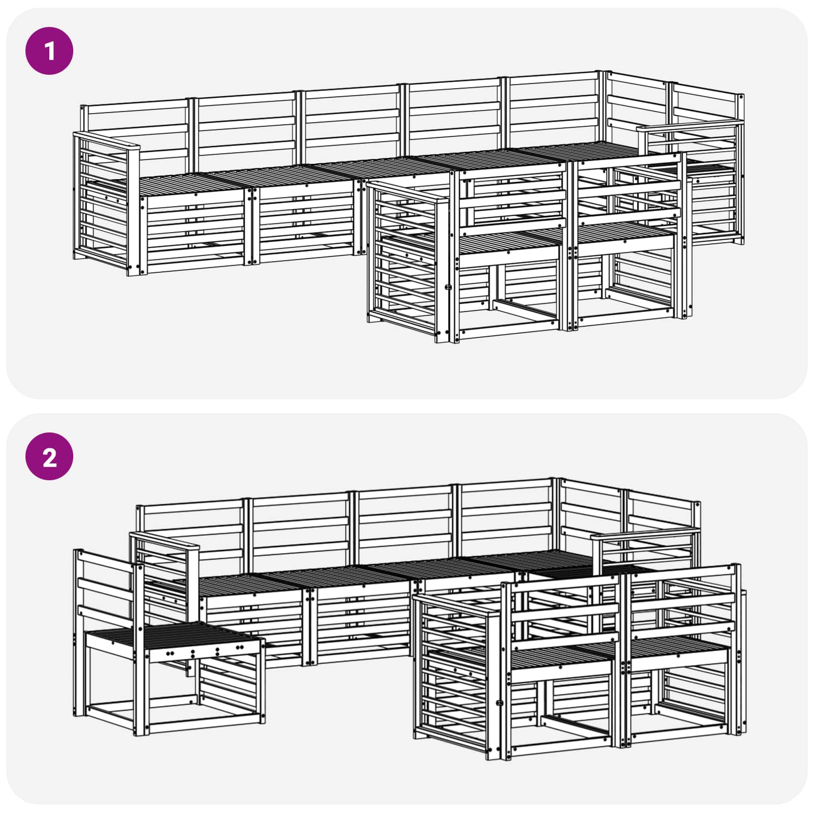 Setovi sofa 8 pcs Prirodna Čvrsto drvo akacije