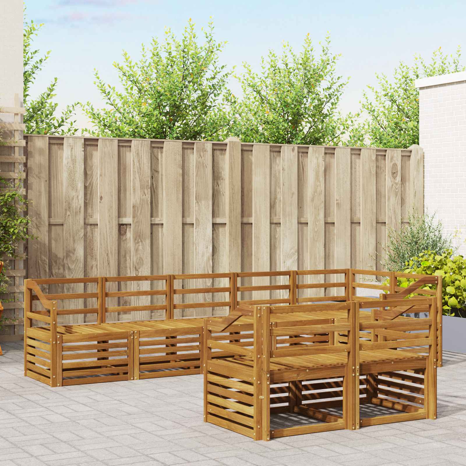 Setovi sofa 8 pcs Prirodna Čvrsto drvo akacije