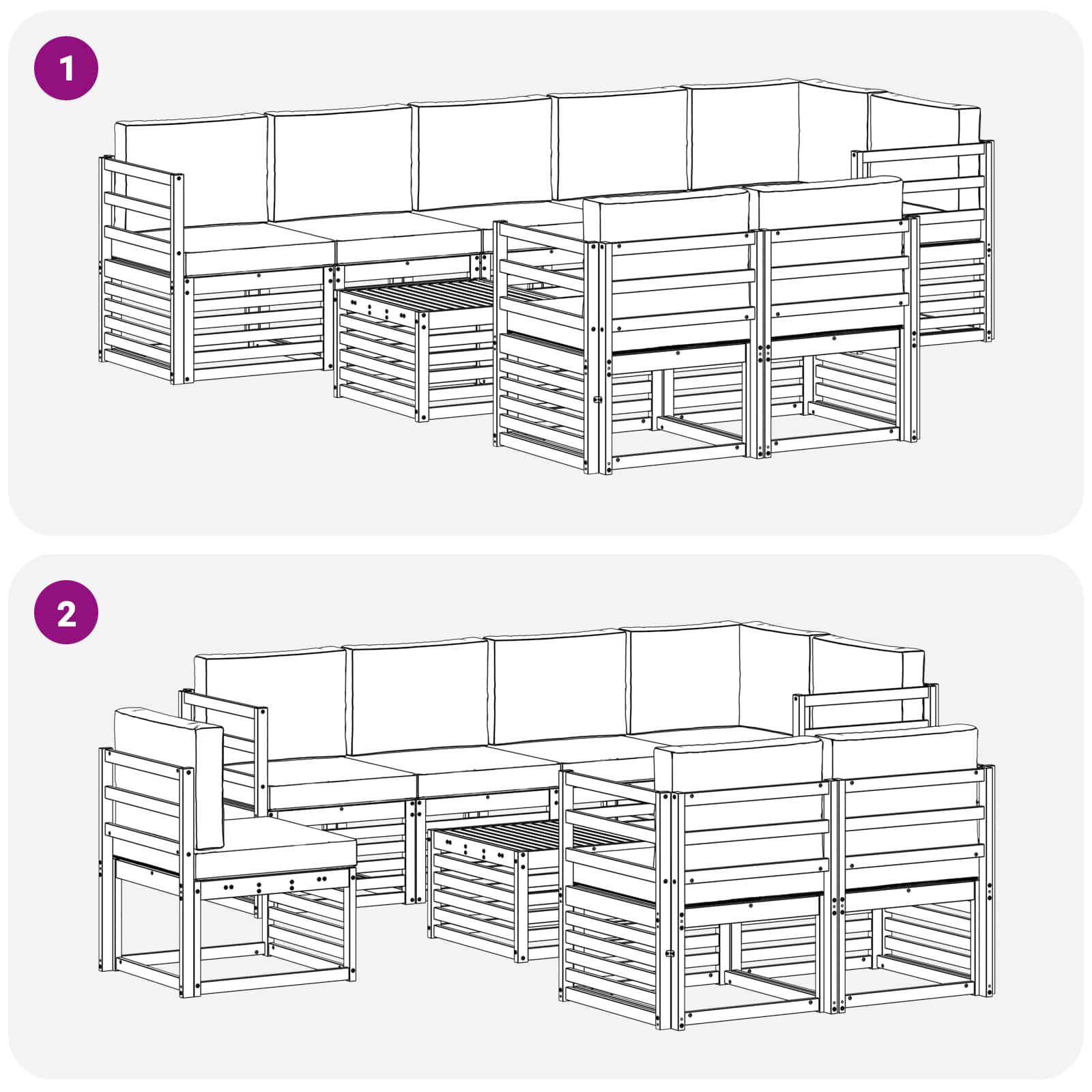 Setovi sofa 9 pcs Prirodna i krem Čvrsto drvo akacije
