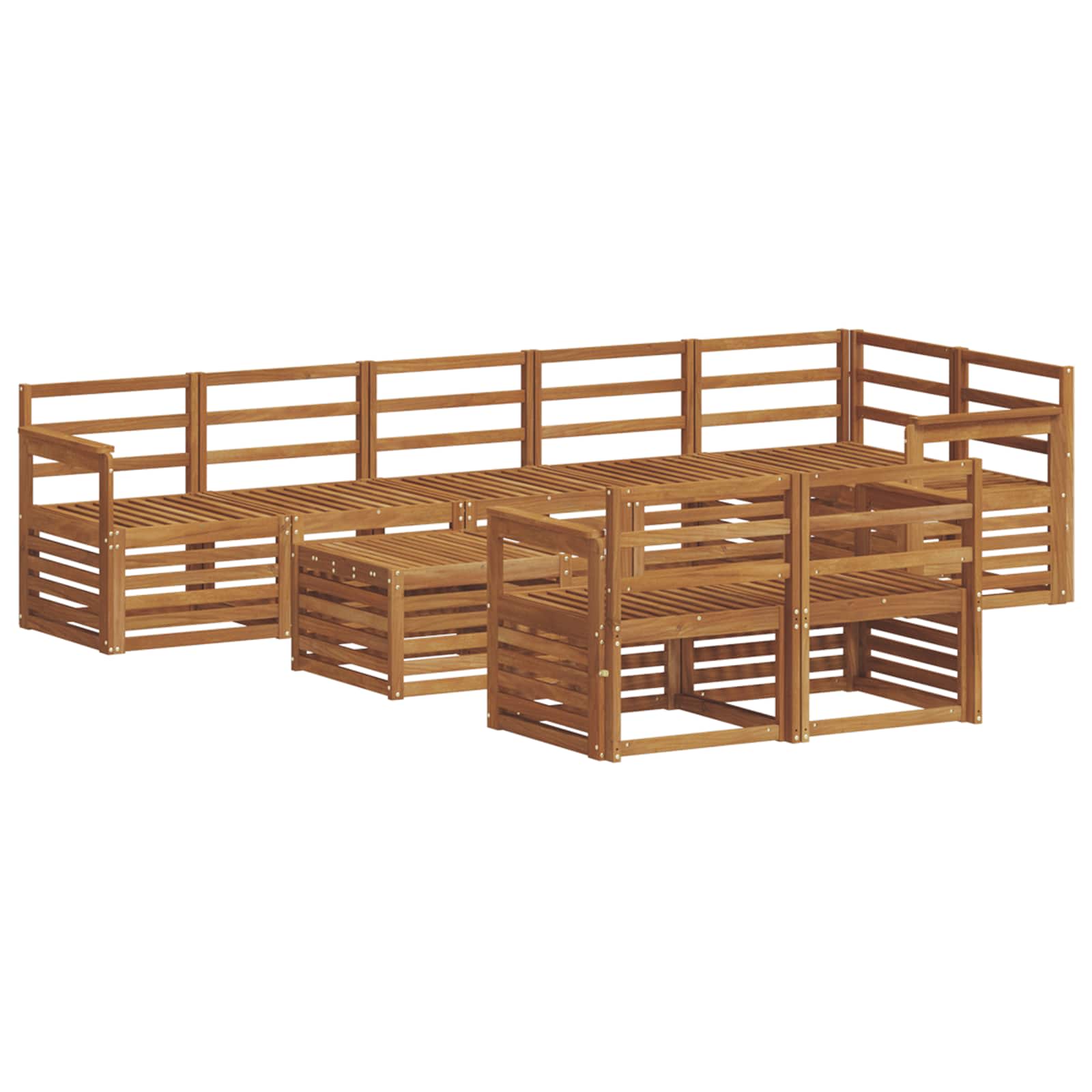 Setovi sofa 9 pcs Prirodna Čvrsto drvo akacije