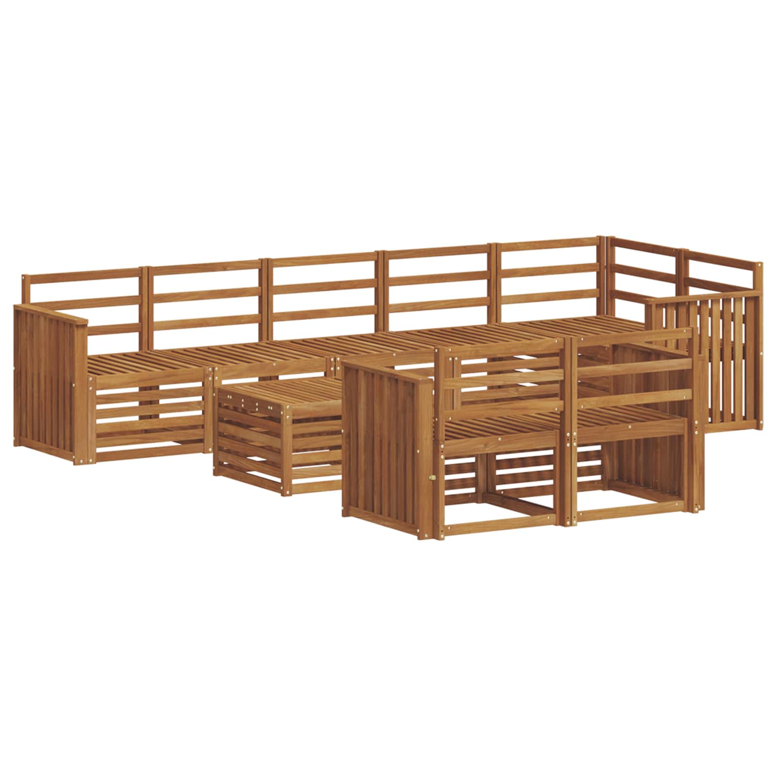Setovi sofa 9 pcs Prirodna Čvrsto drvo akacije