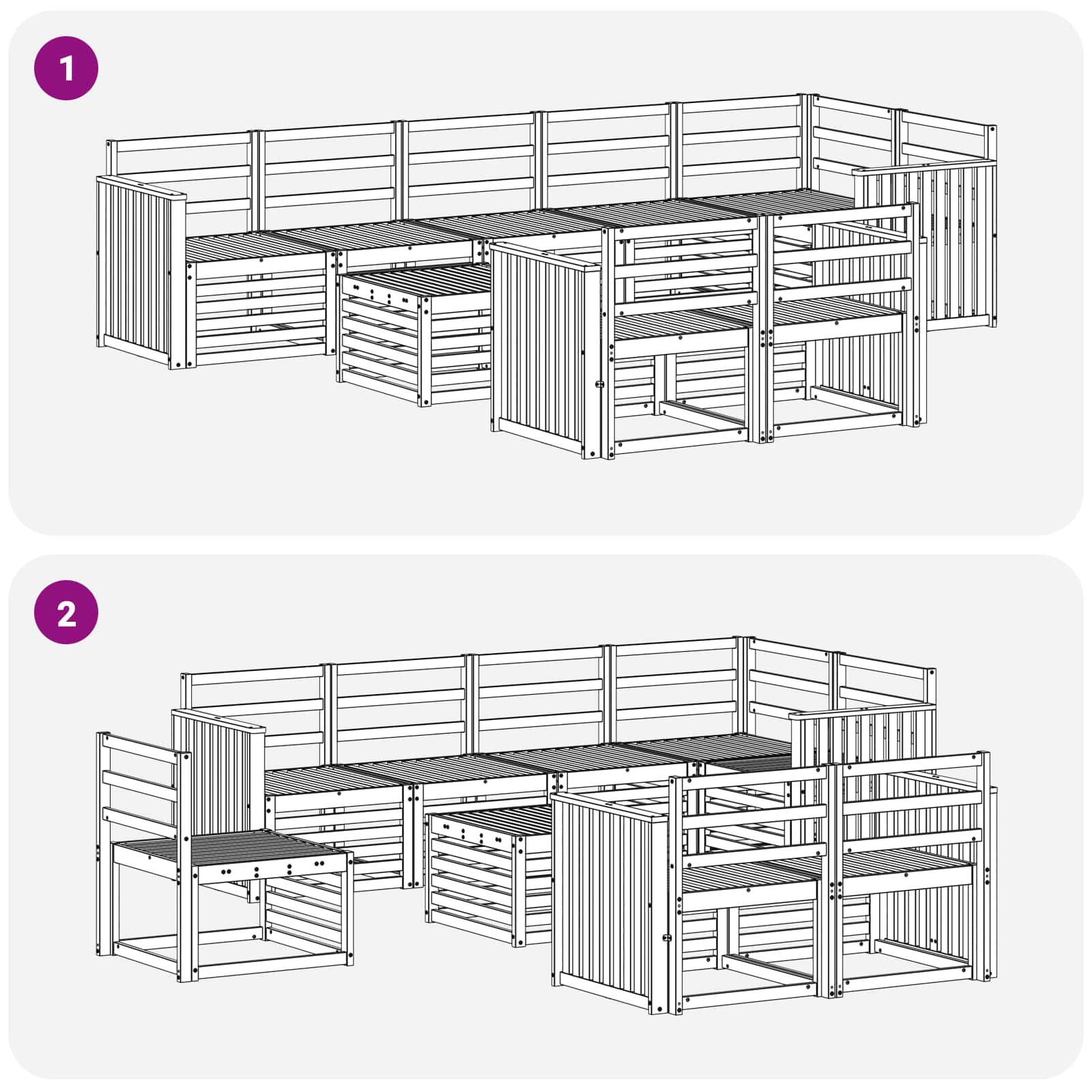 Setovi sofa 9 pcs Prirodna Čvrsto drvo akacije
