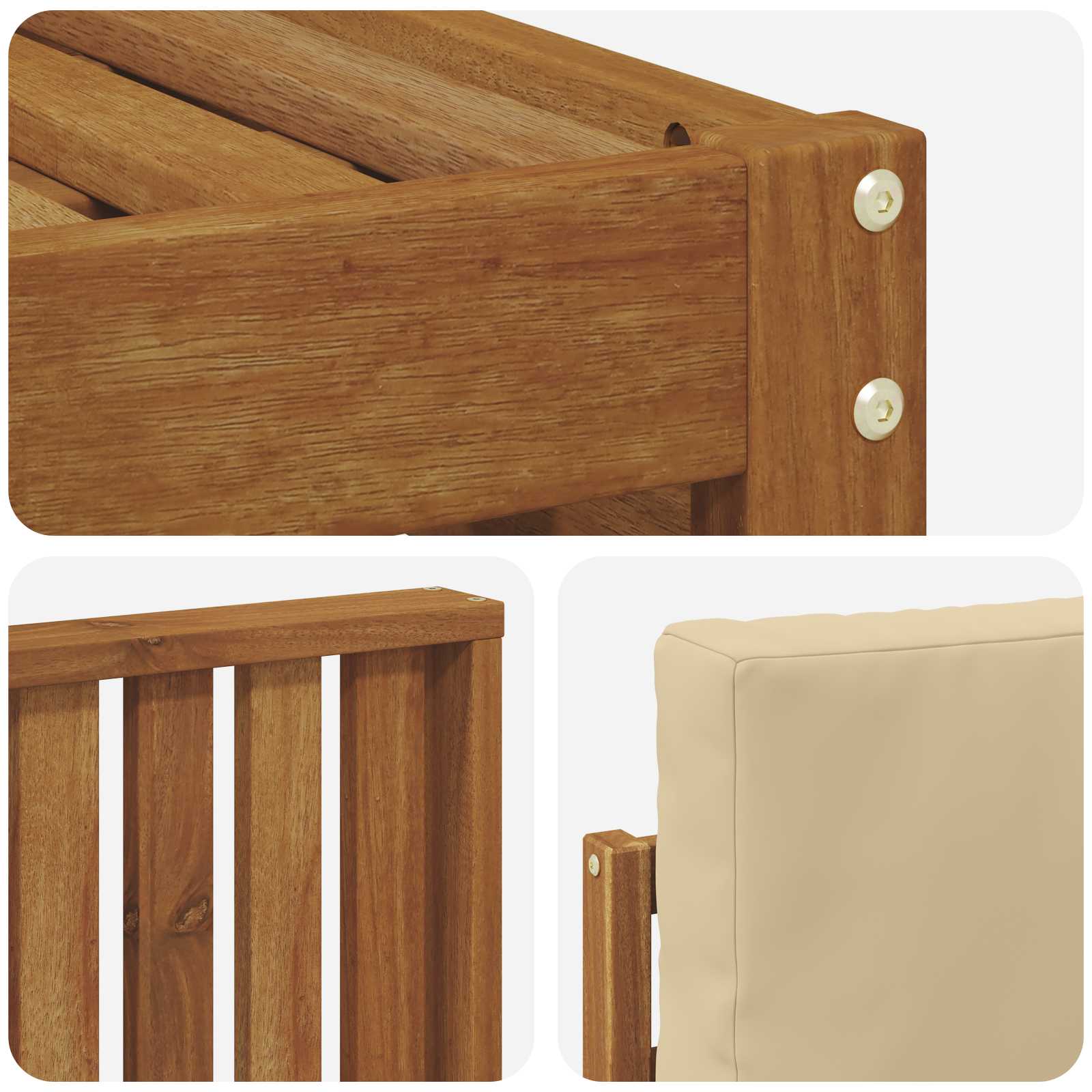 Setovi sofa s jastukom 9 pcs Prirodna i bež Čvrsto drvo akacije
