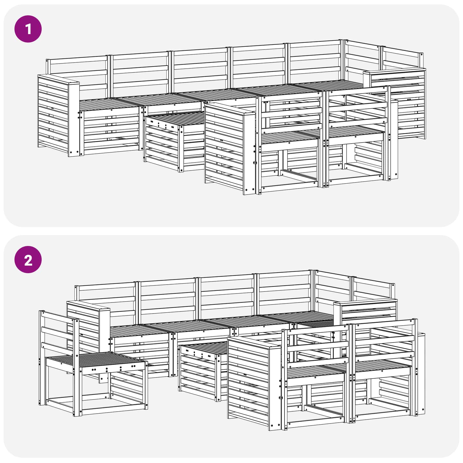 Setovi sofa 9 pcs Prirodna Čvrsto drvo akacije