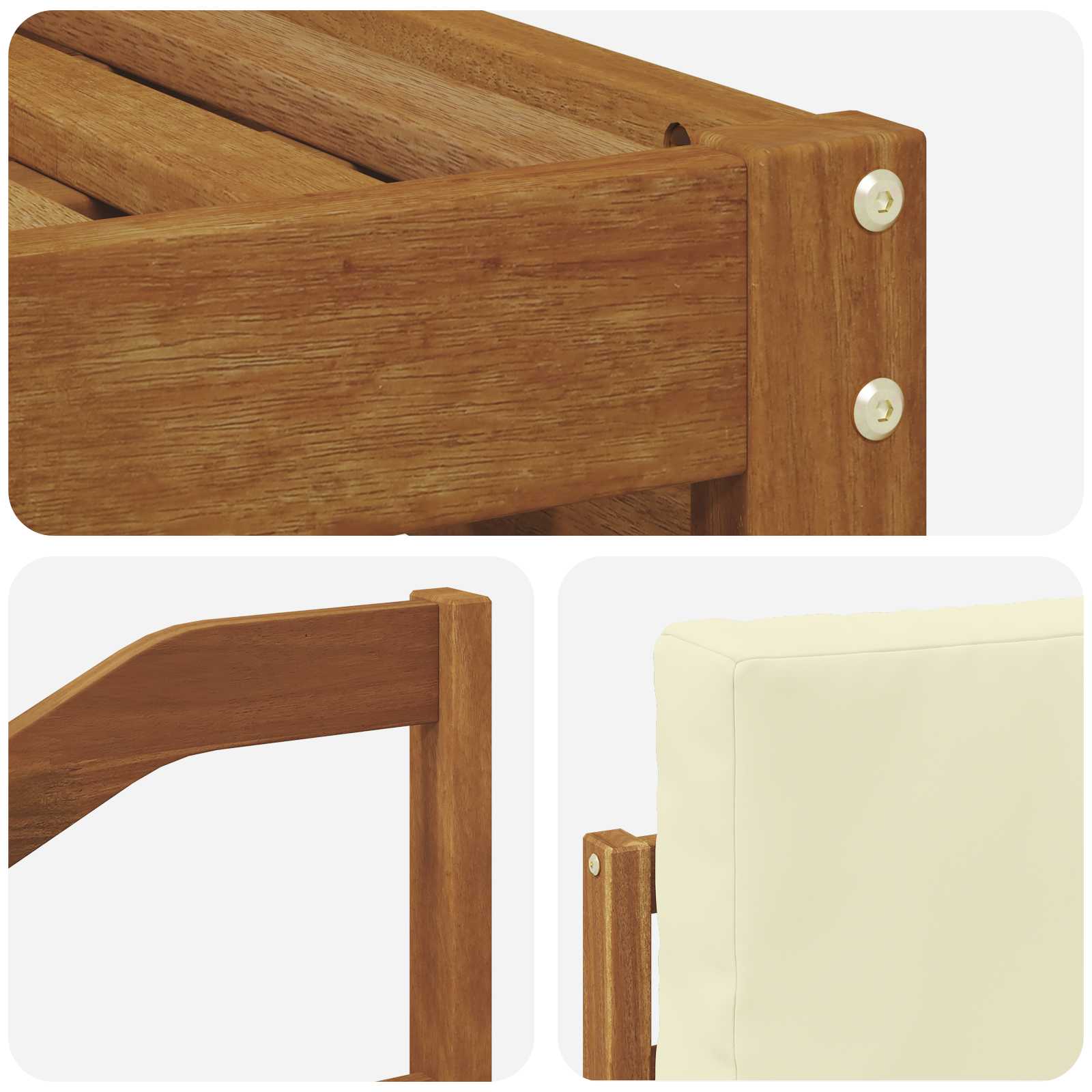 Setovi sofa 9 pcs Prirodna i krem Čvrsto drvo akacije