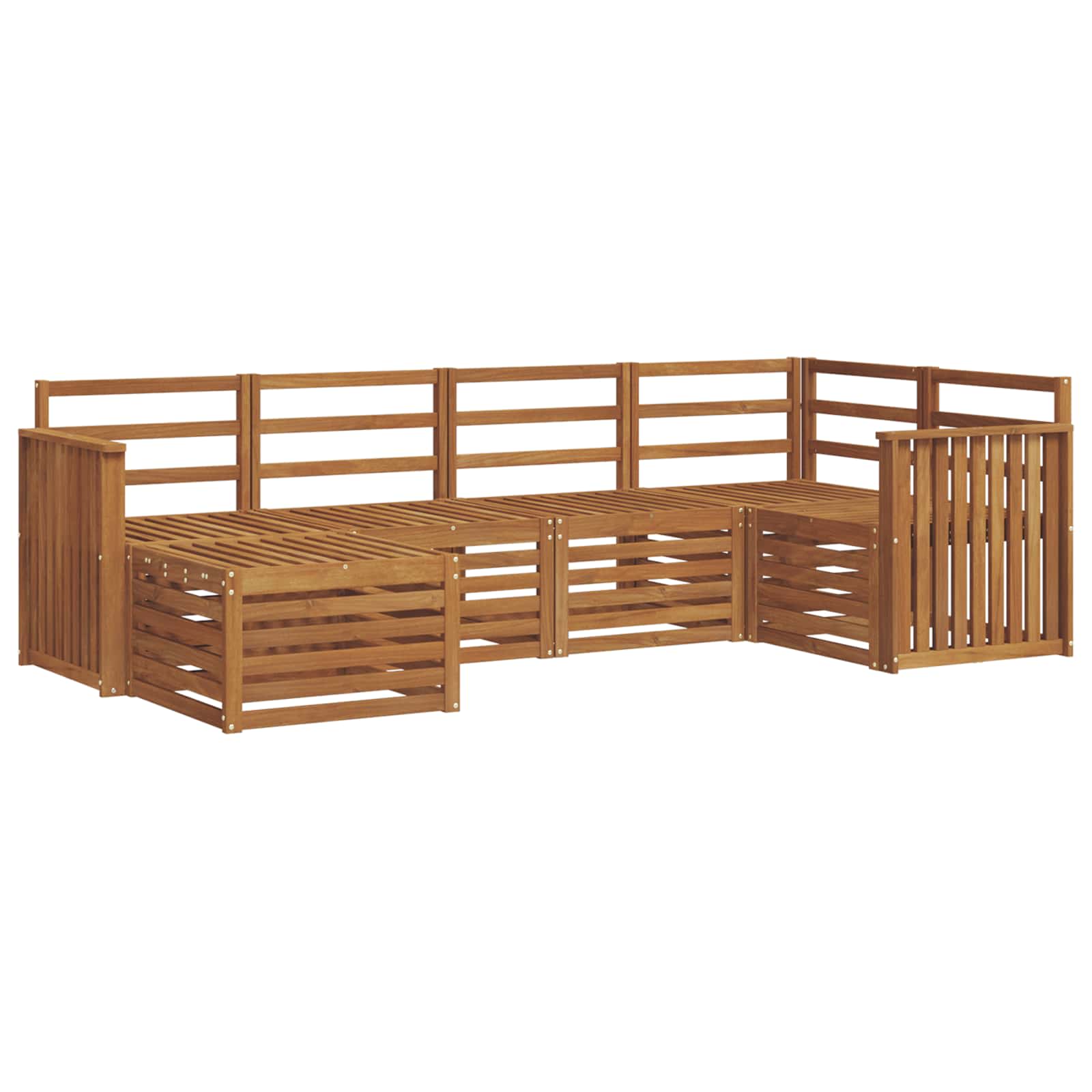 Sekcijska garnitura 6 pcs Prirodna Čvrsto drvo akacije