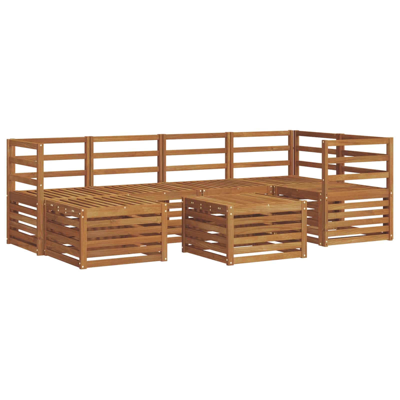 Sekcijska garnitura 7 pcs Prirodna Čvrsto drvo akacije