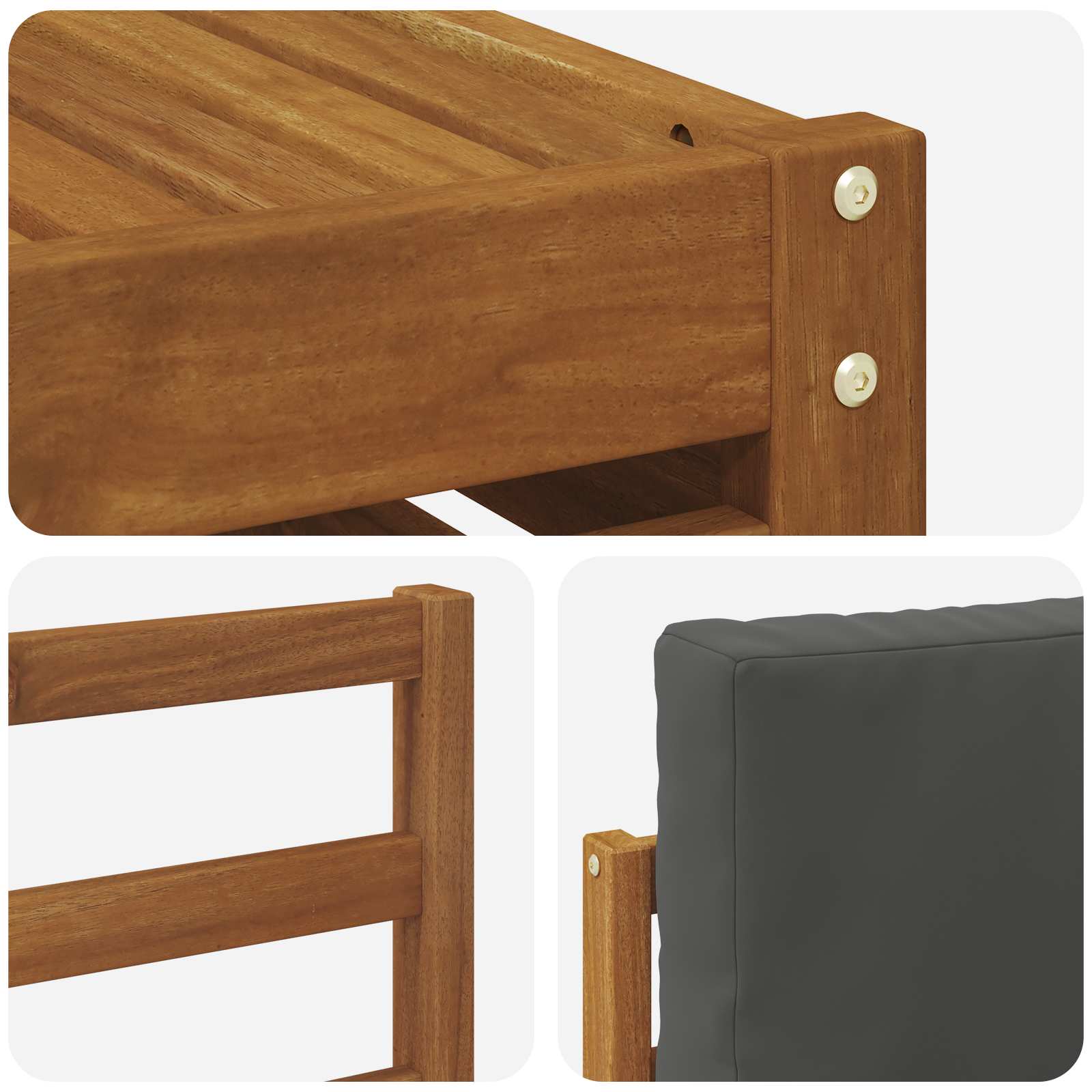 Sekcijska garnitura s jastukom 7 pcs Prirodna i antracit