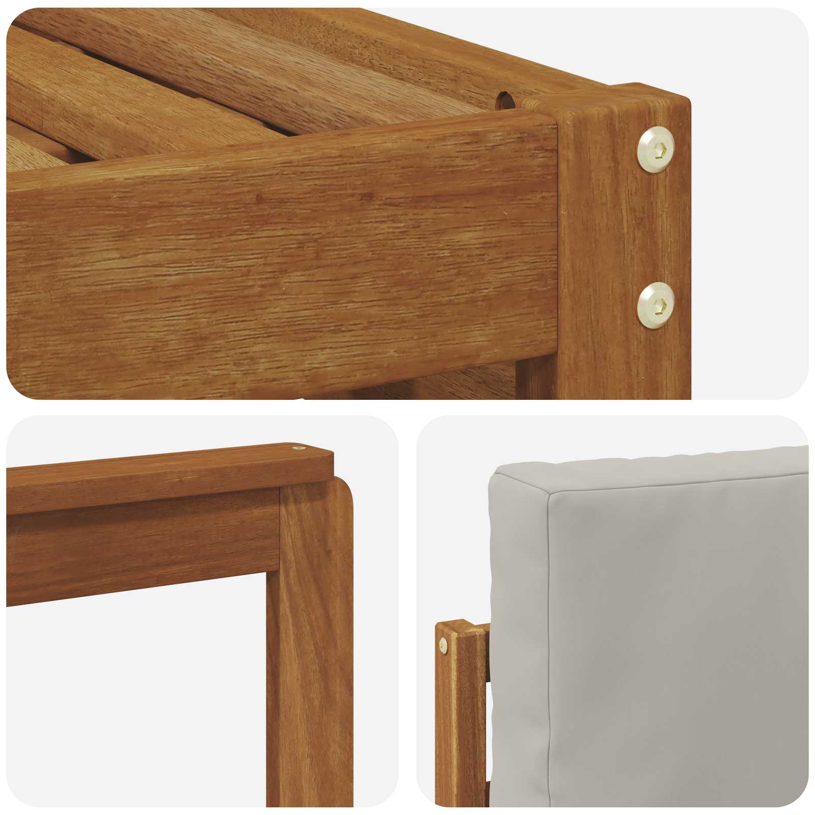 Sekcijska garnitura s jastukom 7 pcs Prirodna i svijetlo siva