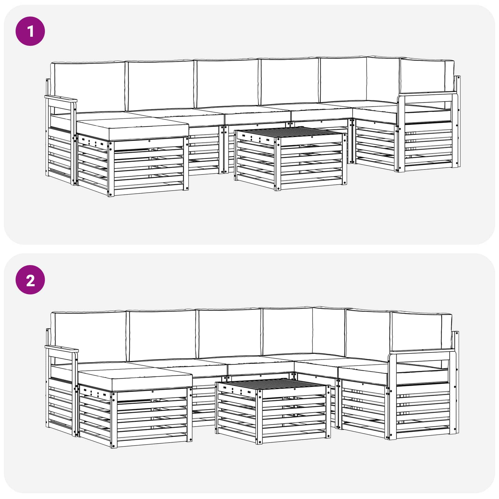 Set vanjskih sofa 8 pcs Prirodna i bež Čvrsto drvo akacije