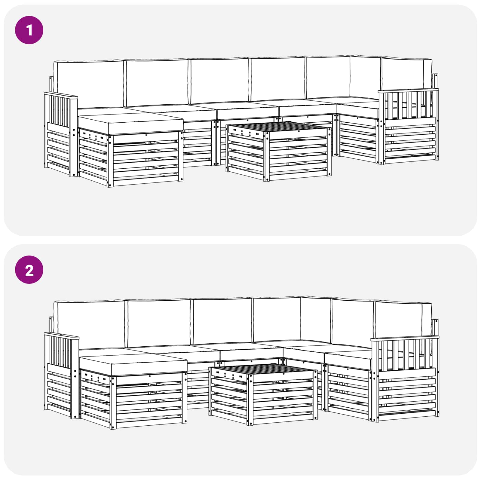 Set vanjskih sofa 8 pcs Prirodna i bež Čvrsto drvo akacije