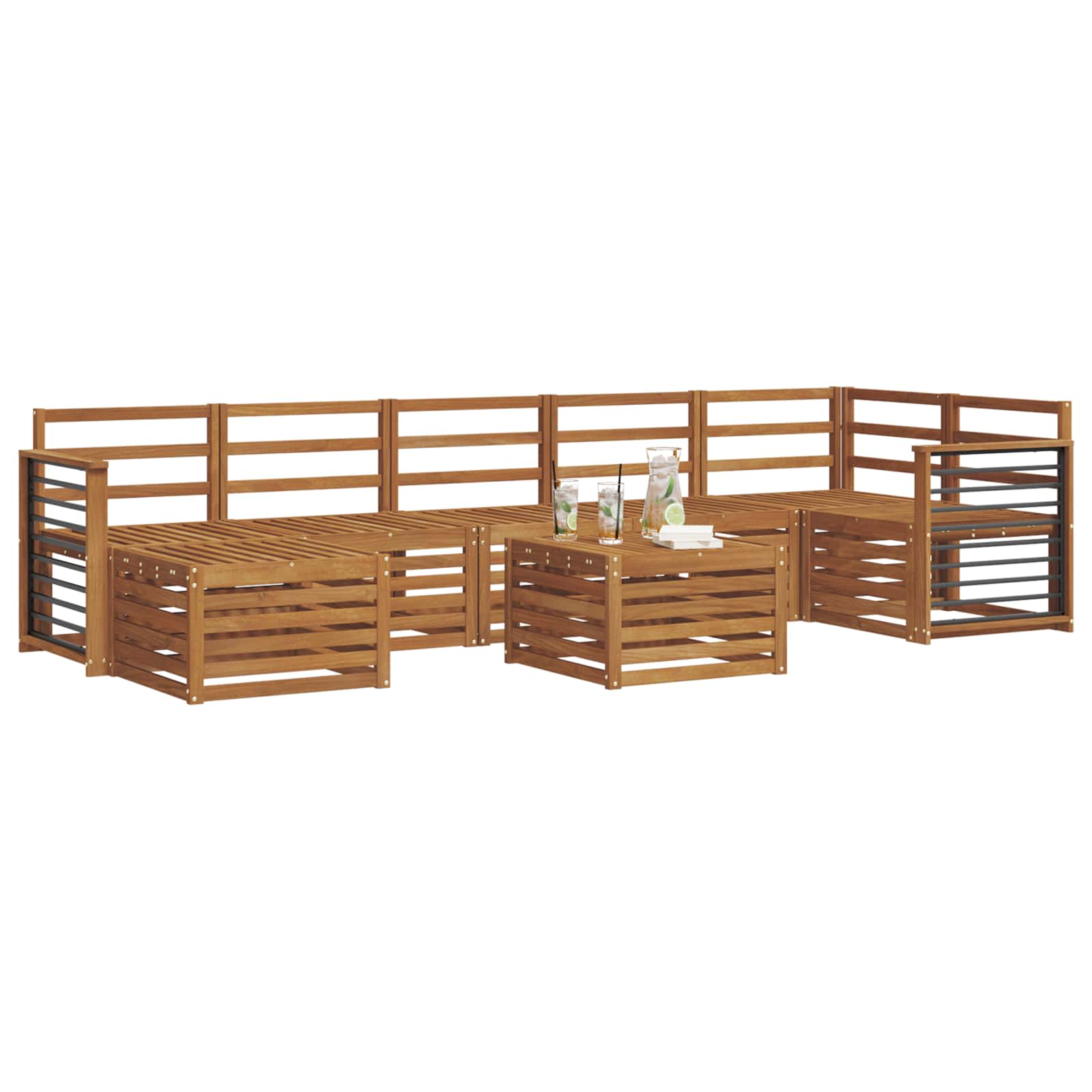 Setovi sofa 8 pcs Prirodna Čvrsto drvo akacije