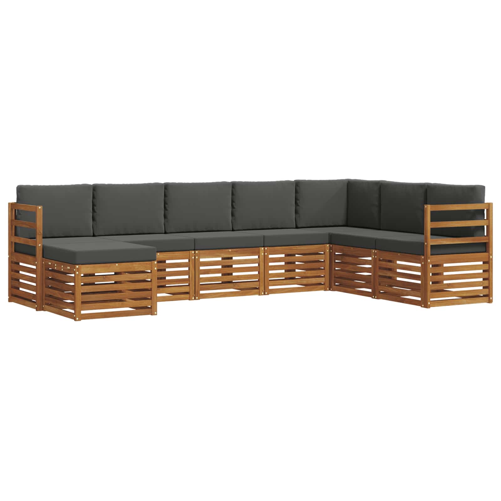 Set vanjskih sofa 8 pcs Prirodna i antracit Čvrsto drvo akacije