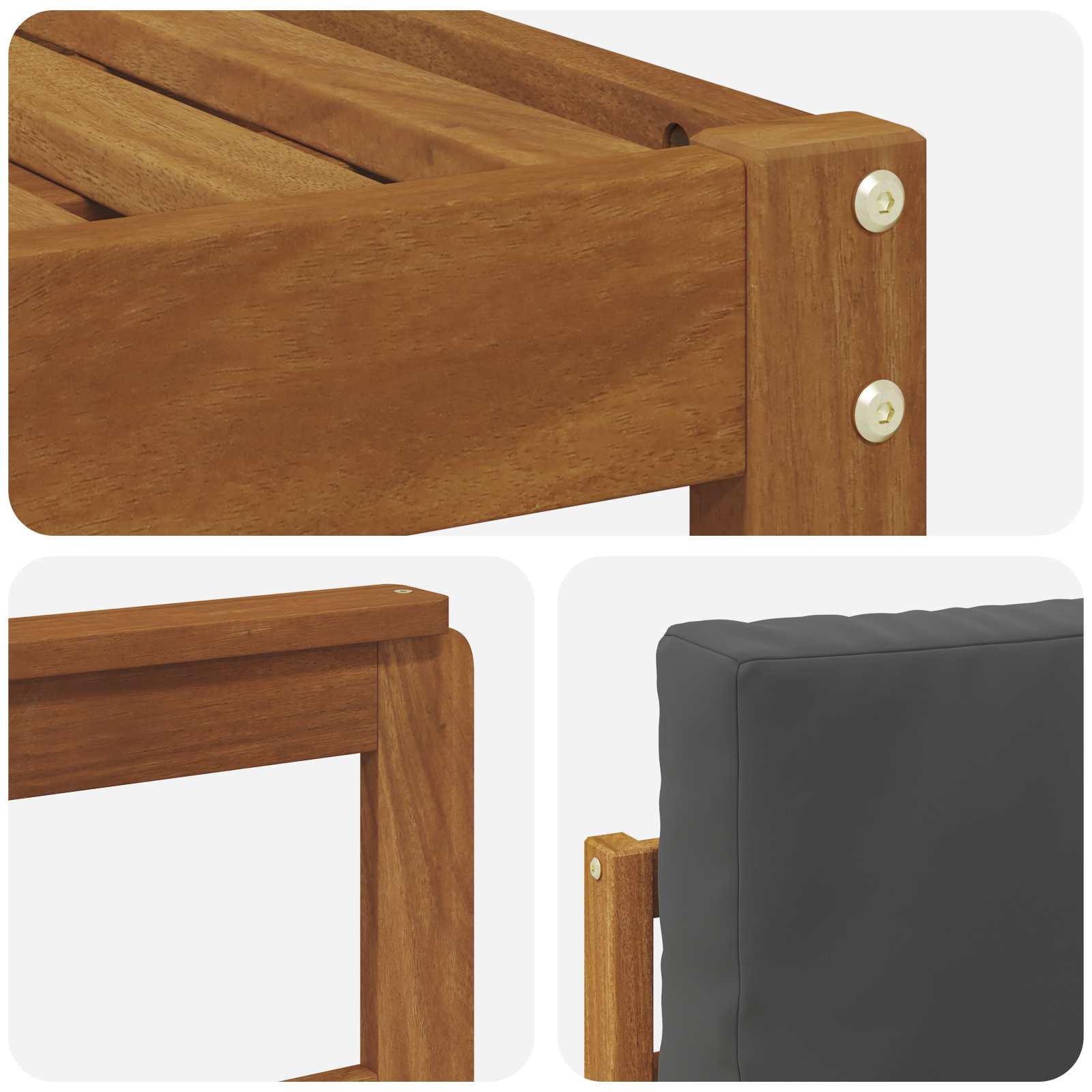 Set vanjskih sofa 8 pcs Prirodna i antracit Čvrsto drvo akacije