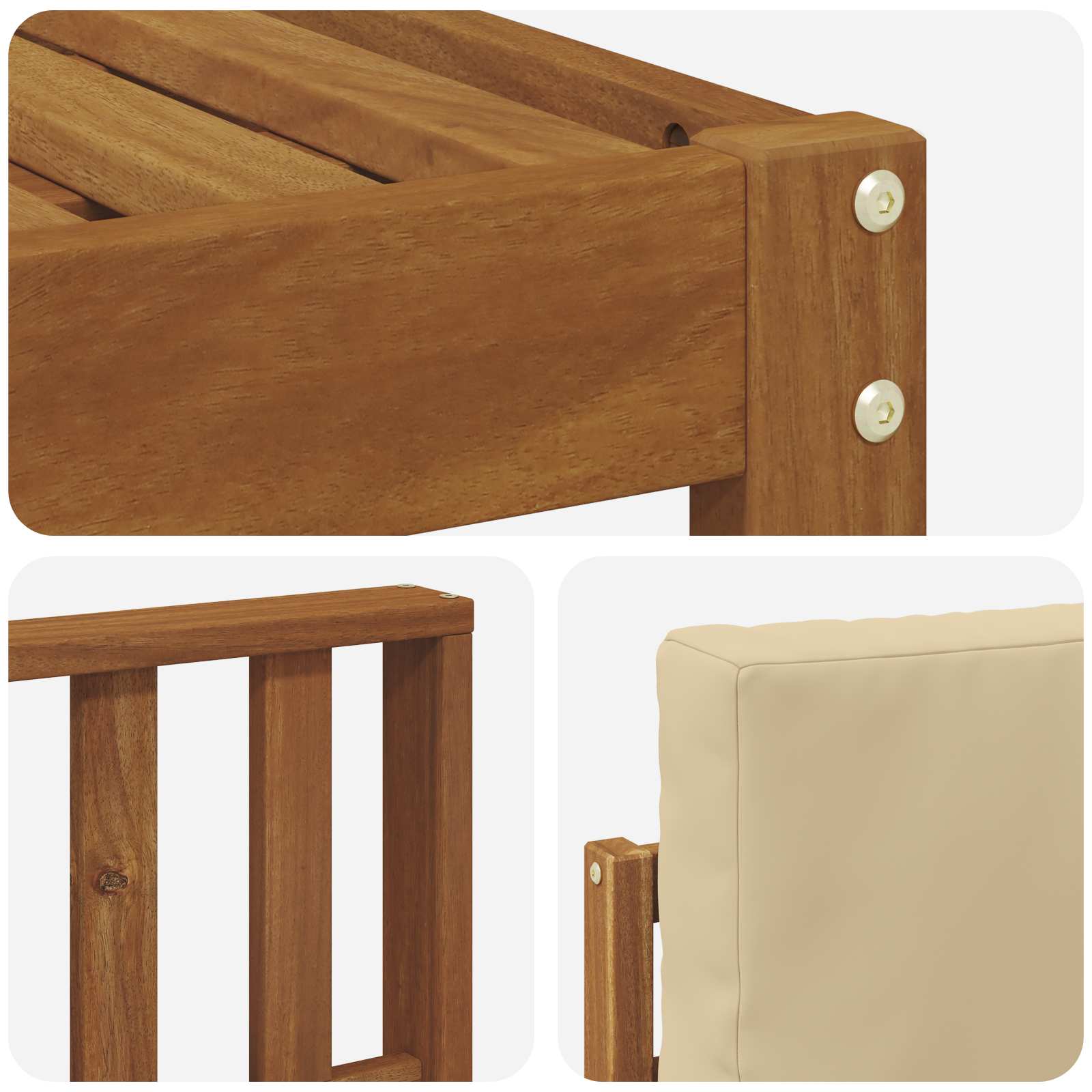 Set vanjskih sofa 8 pcs Prirodna i bež Čvrsto drvo akacije